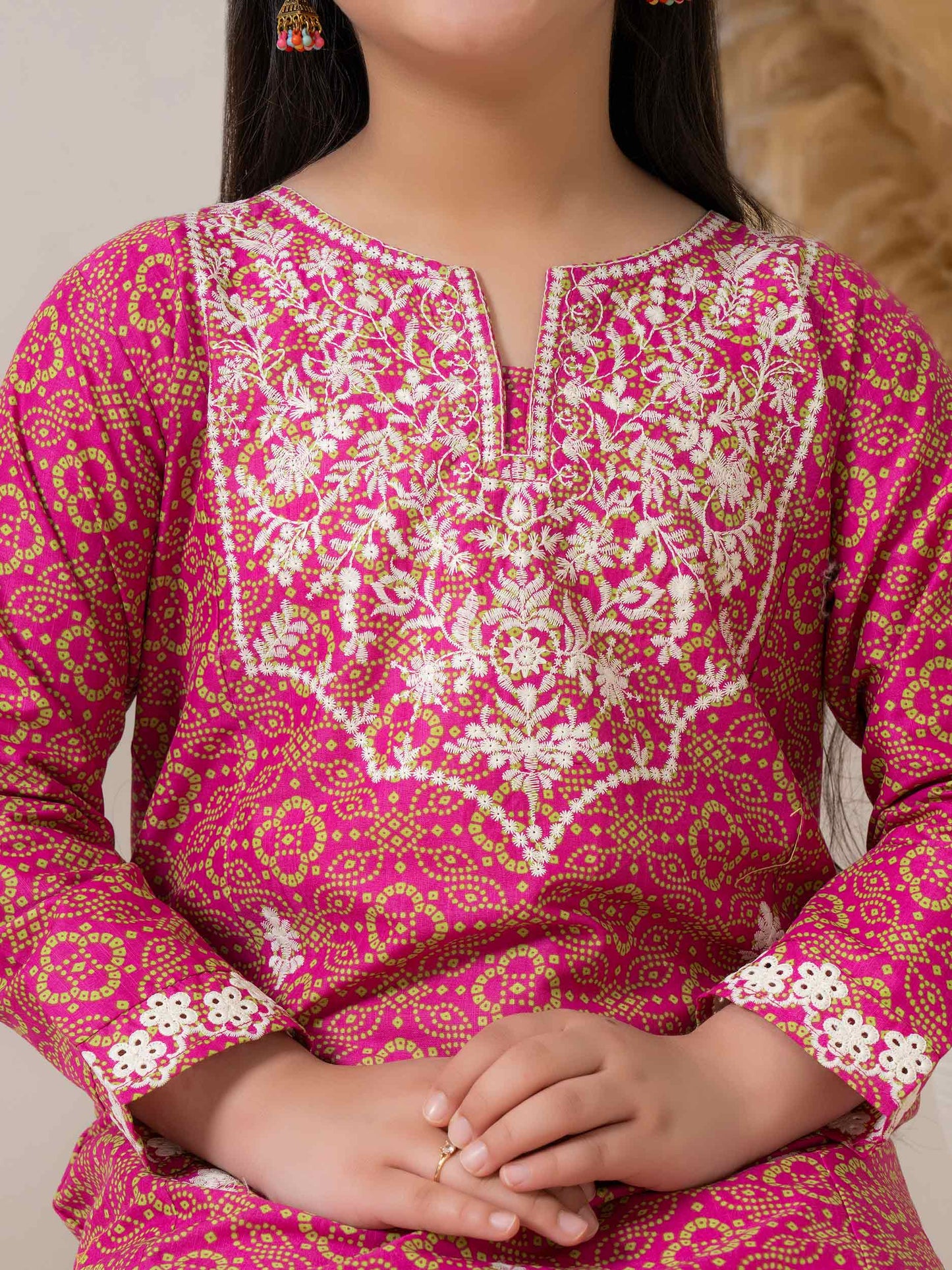 2 Piece Cambric Suit-Embroidered