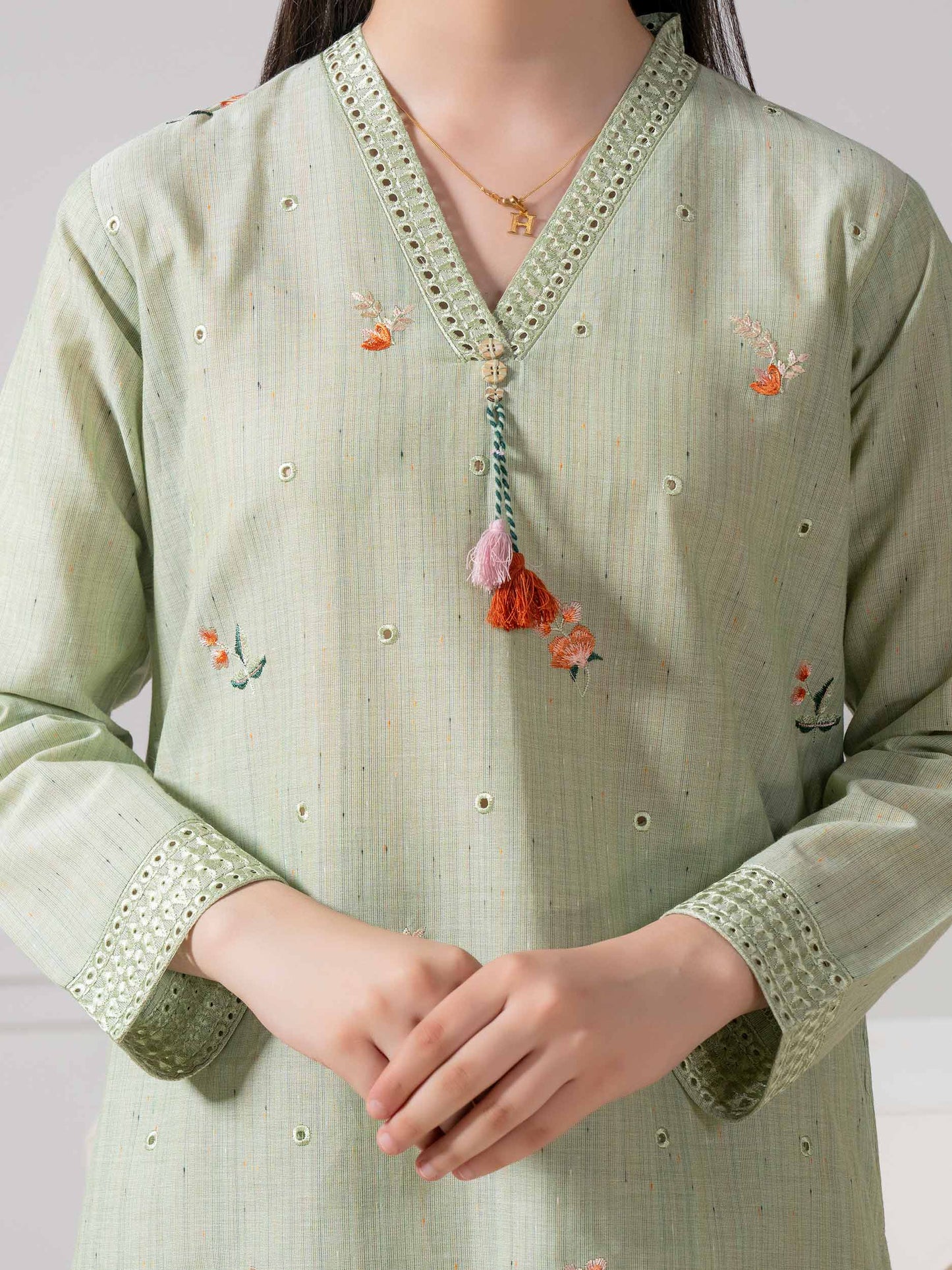 2 Piece Yarn Dyed Suit-Embroidered