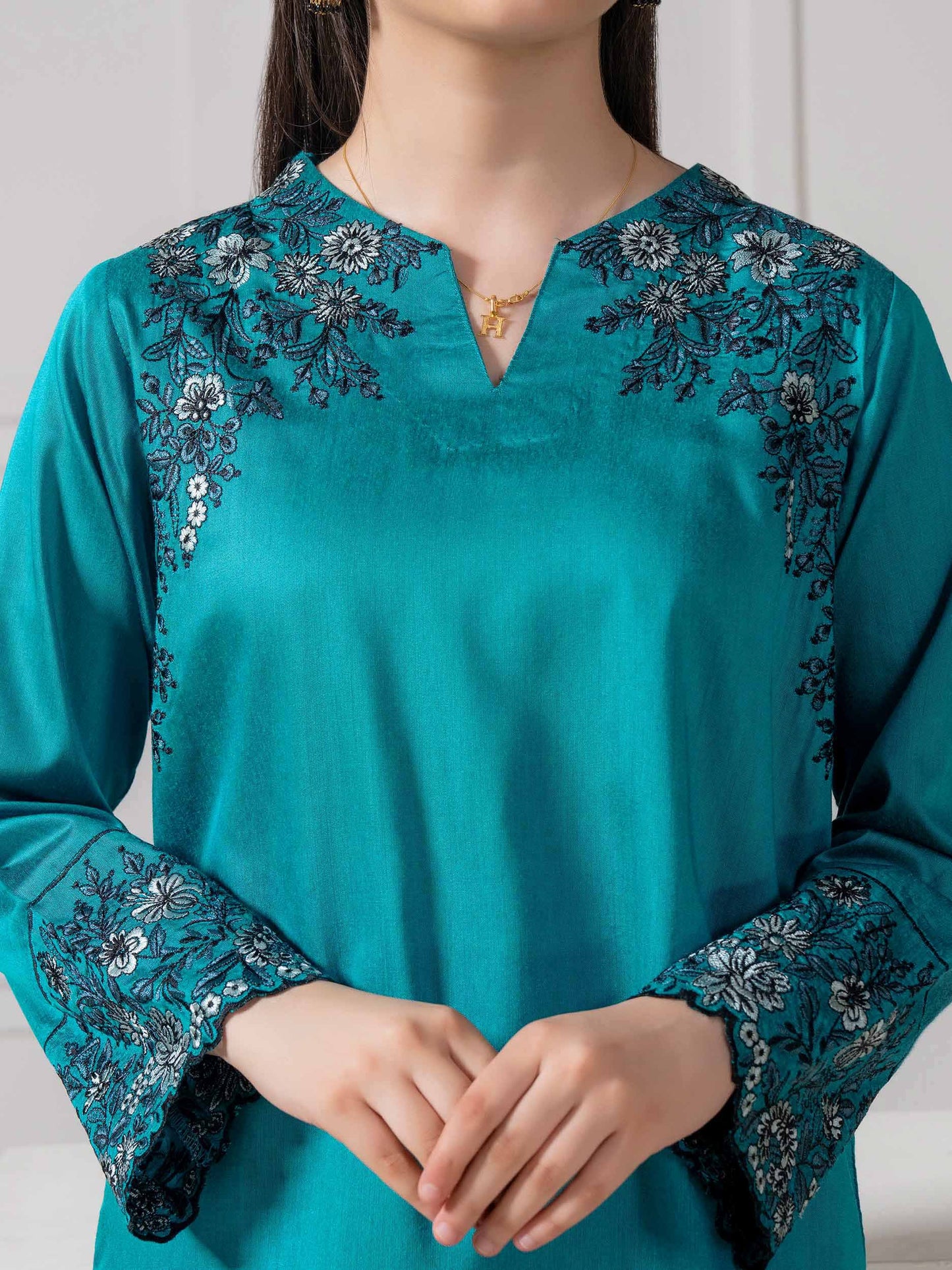 2 Piece Silk Suit-Embroidered