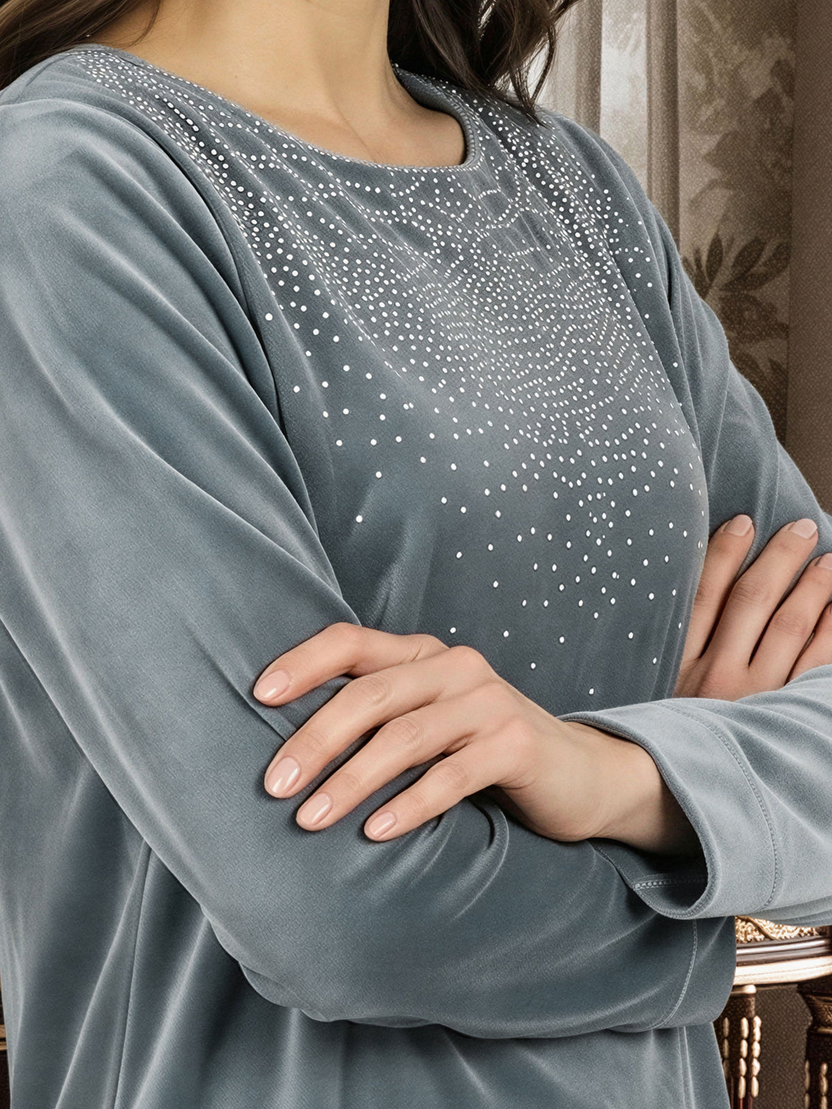 Velour Co-ord Set- Embellished