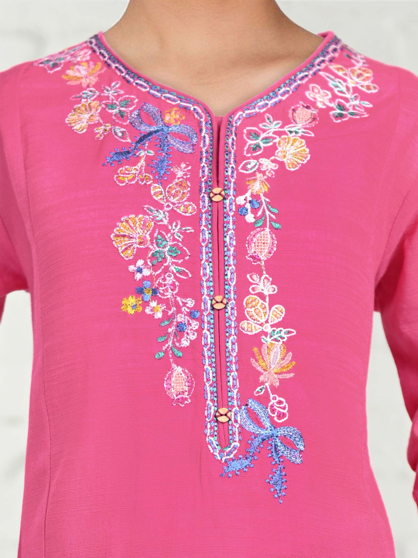 2 Piece Slub Khaddar Suit- Embroidered (Pret)