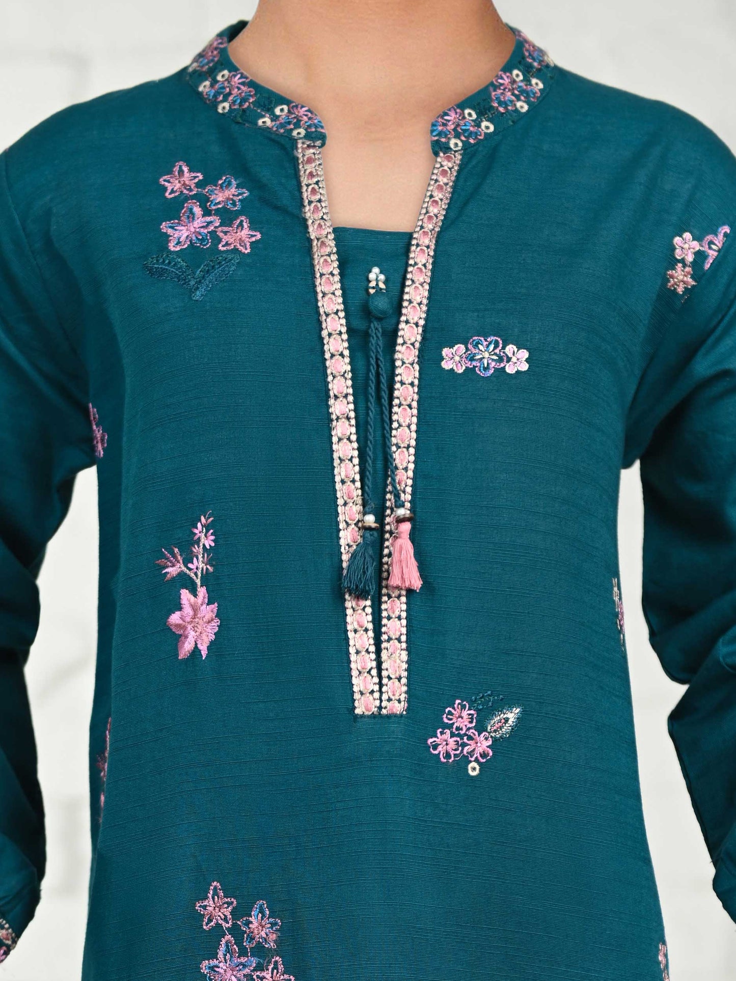 2 Piece Slub Khaddar Suit- Embroidered (Pret)