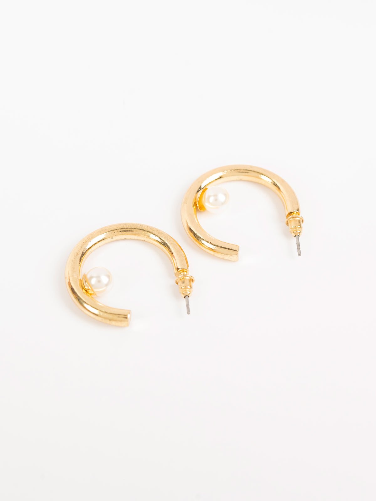Pearl Half Hoops