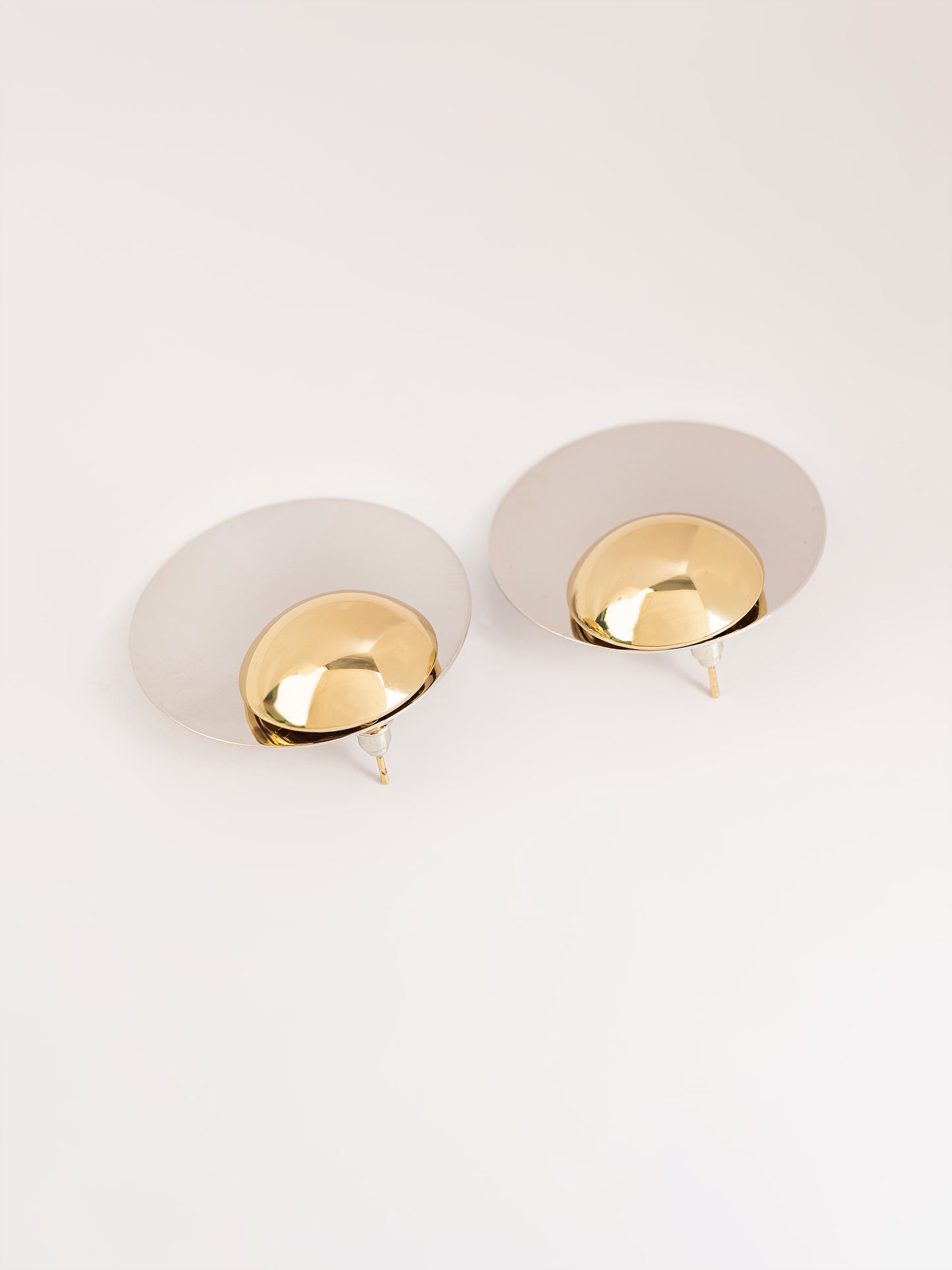 Two-Toned Round Earrings
