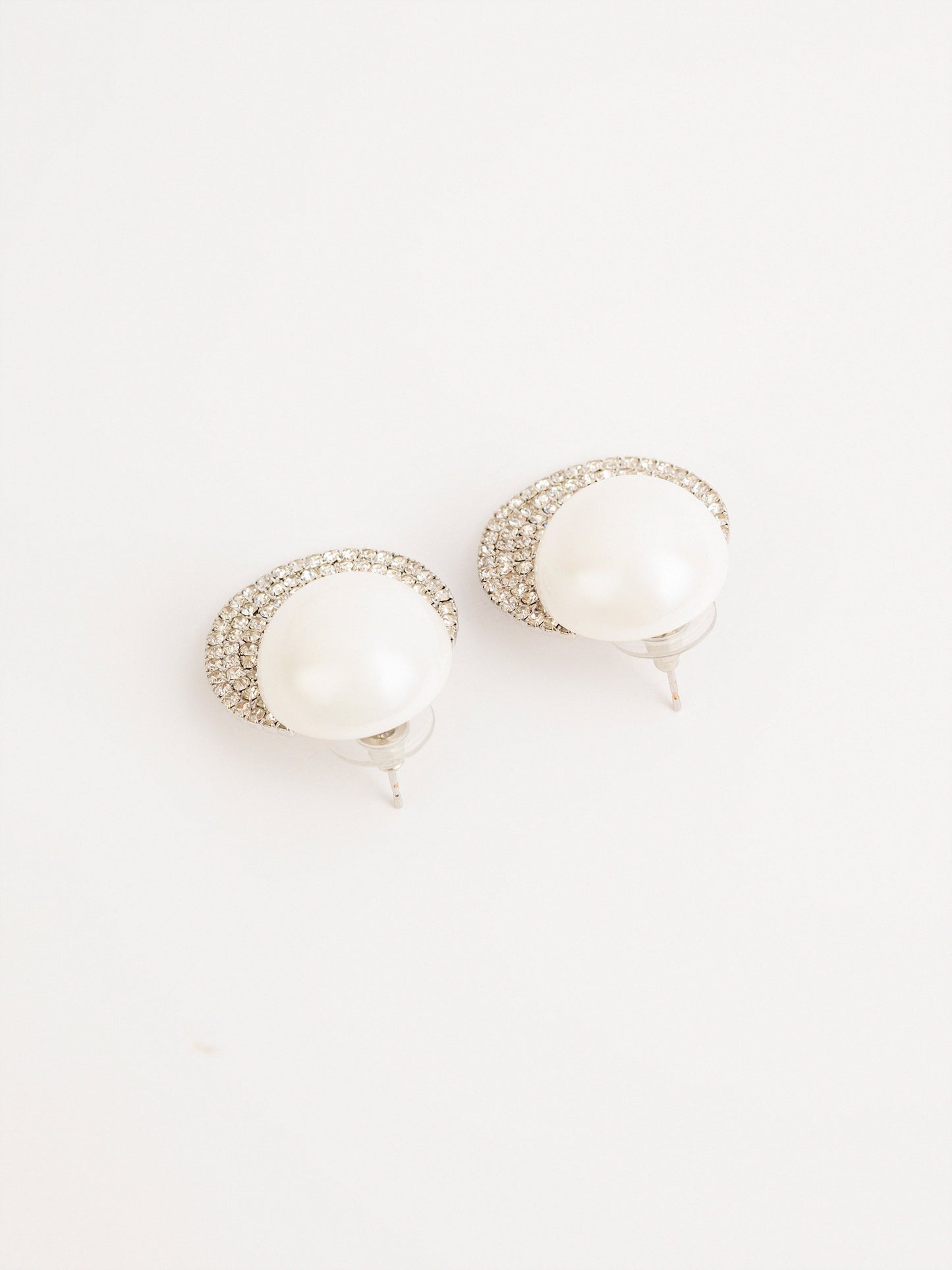 Crystal Crescent Earrings