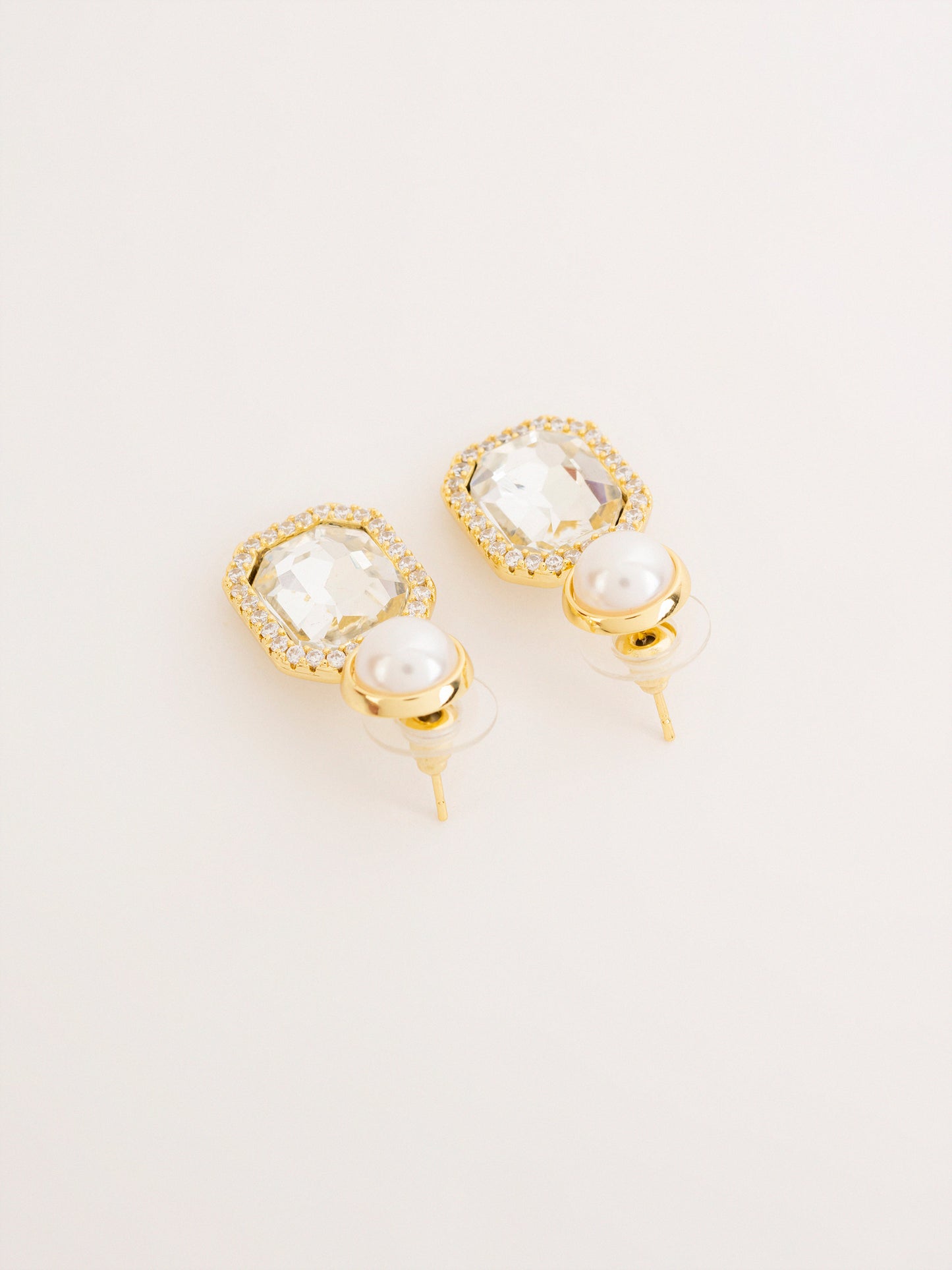 Pearl Crystal Drop Earrings