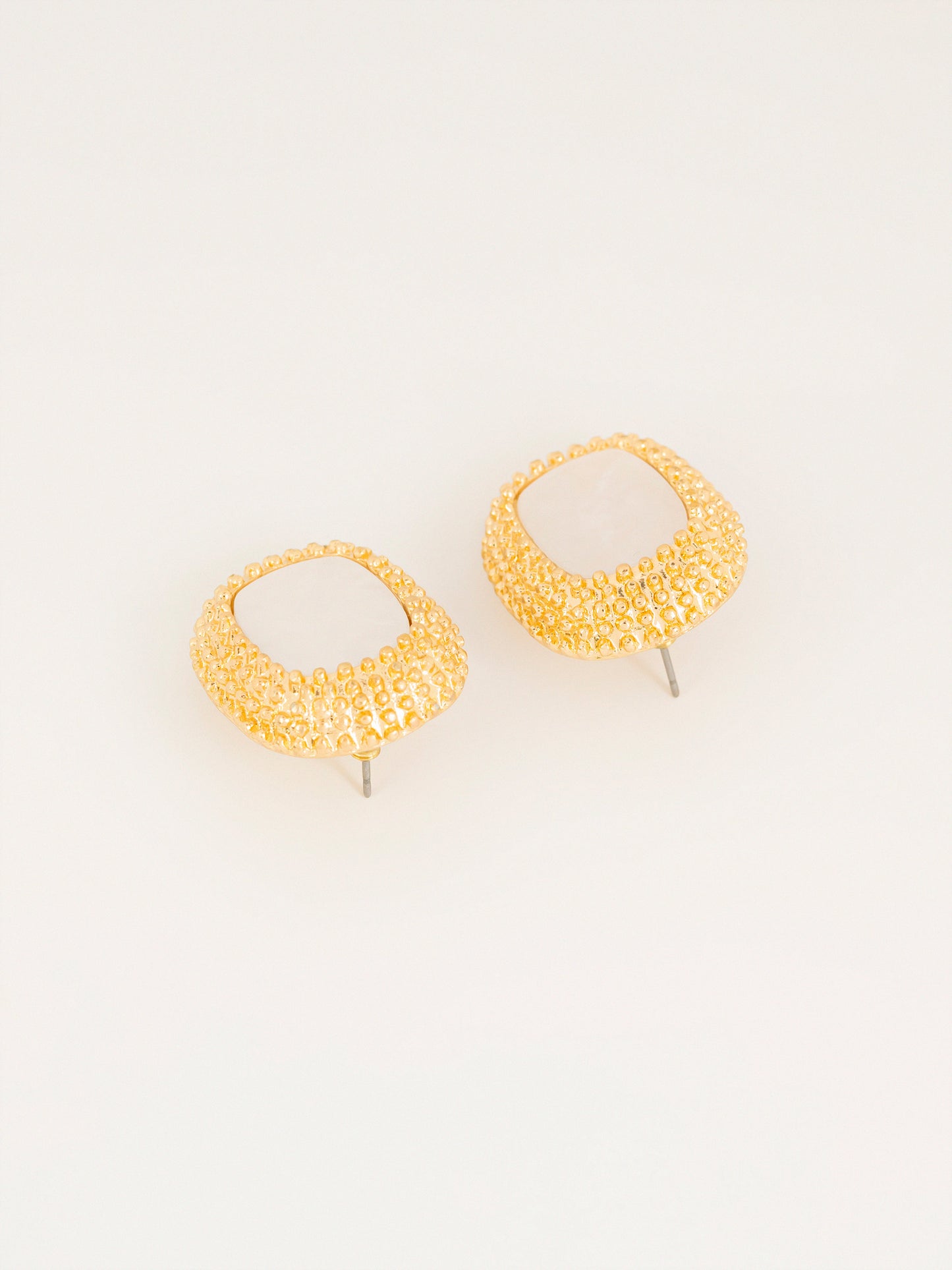 Oval Stone Stud Earrings