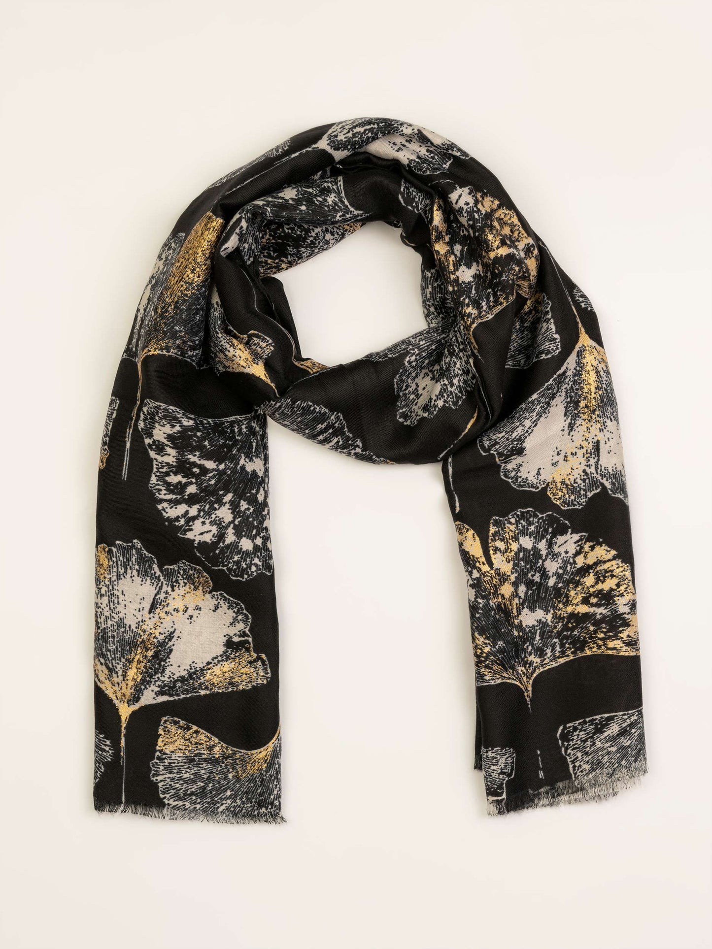 Ginkgo leaf print Scarf