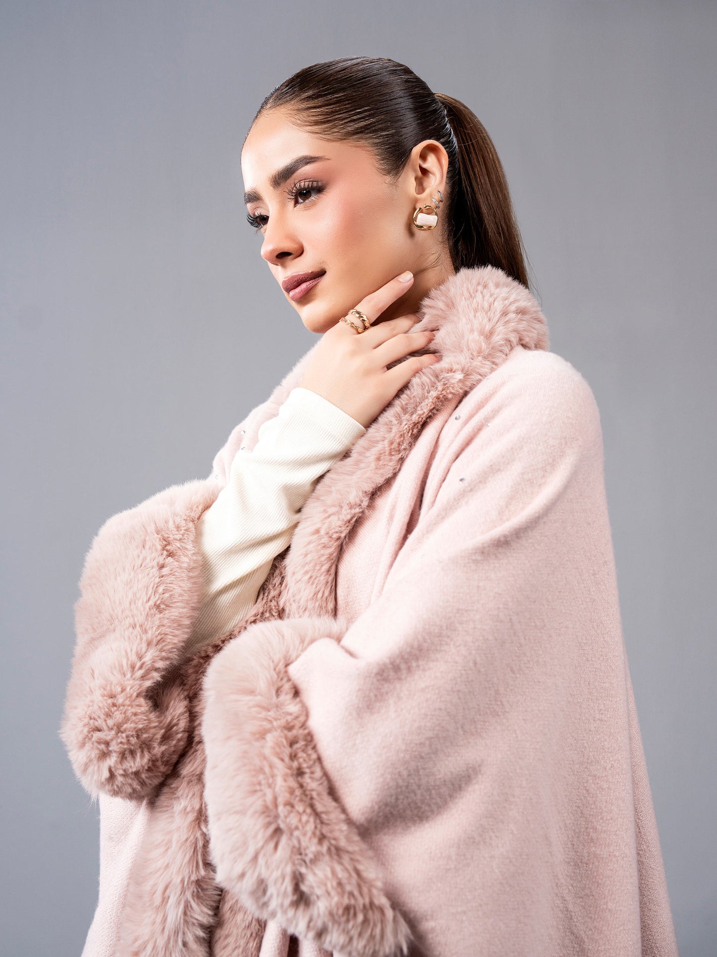 Woolen Fur Cape