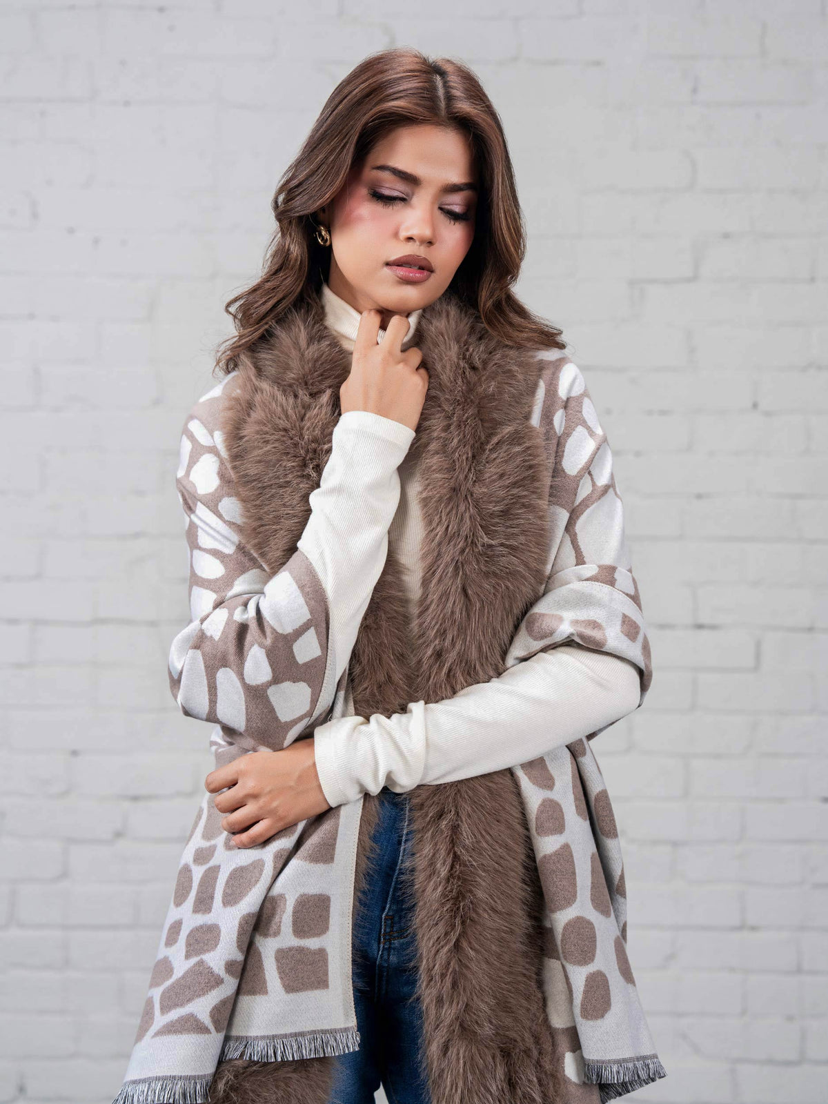 Woolen Fur Cape