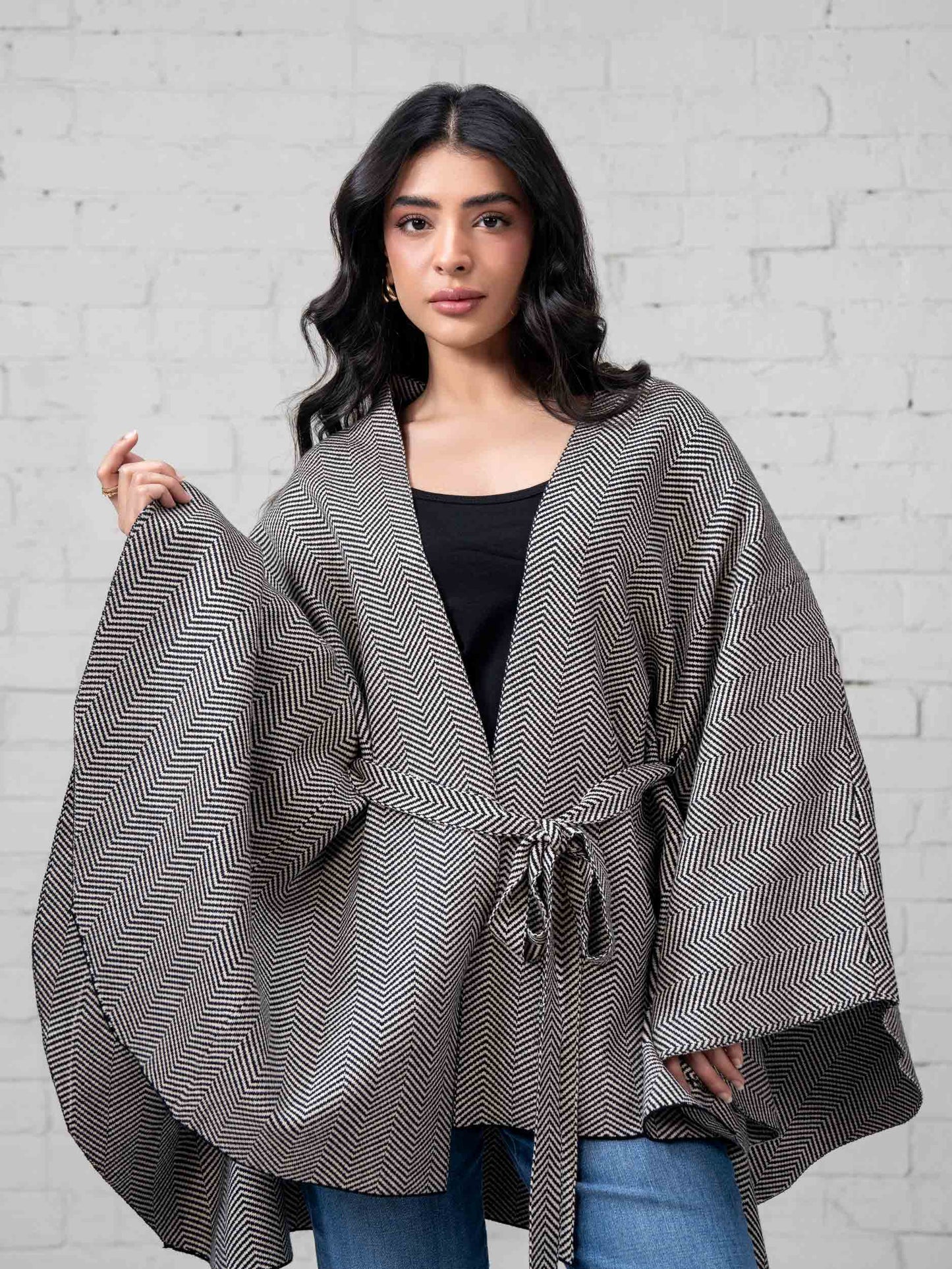 Knit Belted Cape