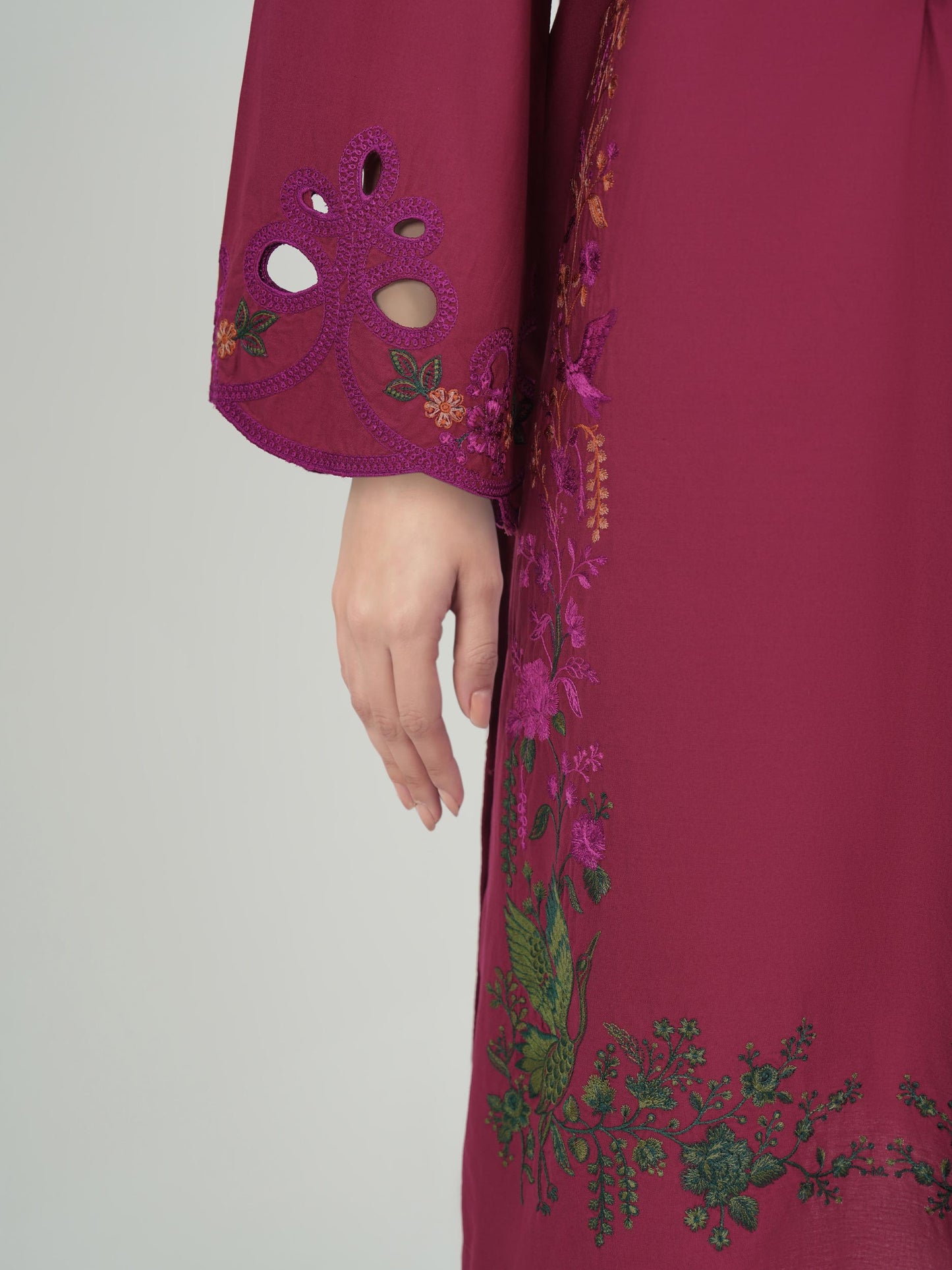 2 Piece Cambric Suit- Embroidered (Pret)