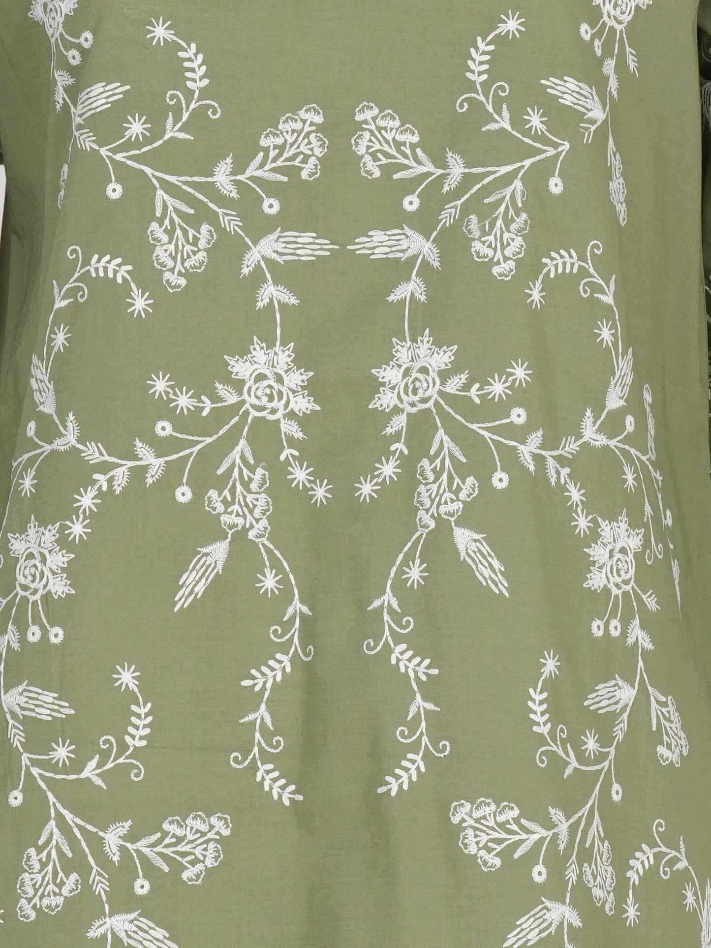 Cambric Kurti- Embroidered (Pret)