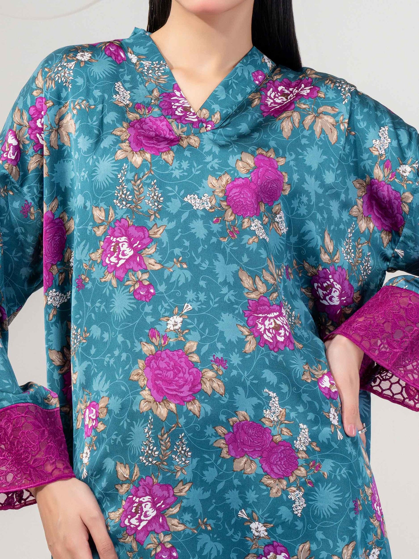 Silk Co ord Set-Embroidered