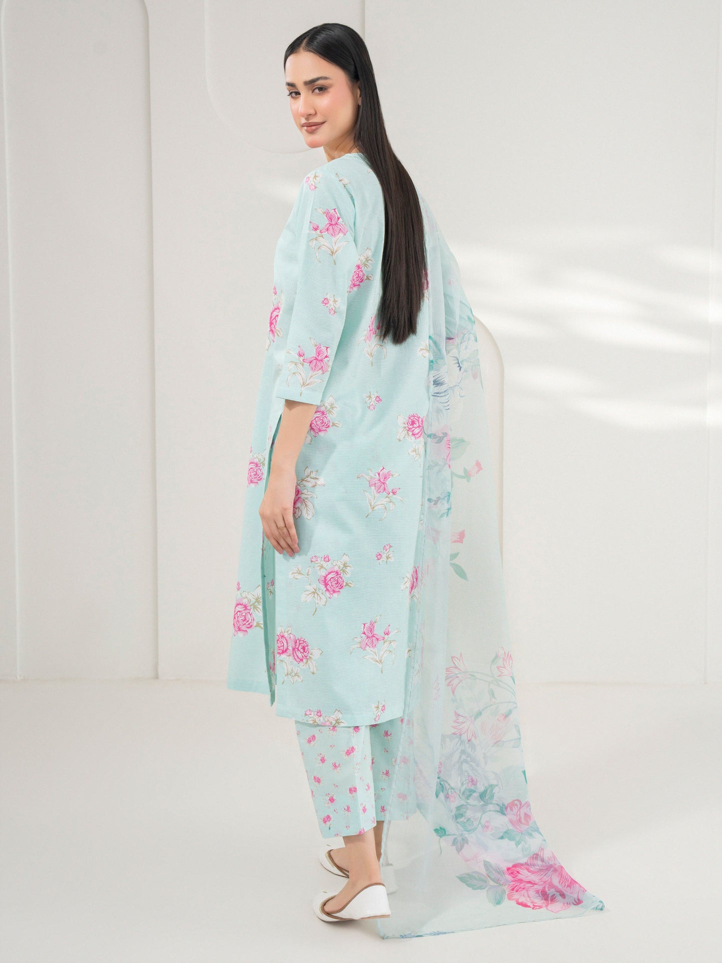 3 Piece Cambric Suit-Embroidered (Pret)