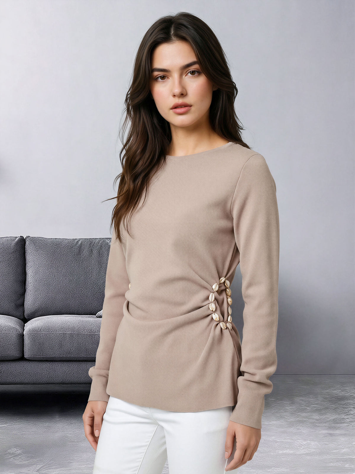 Shell Bead Sweater