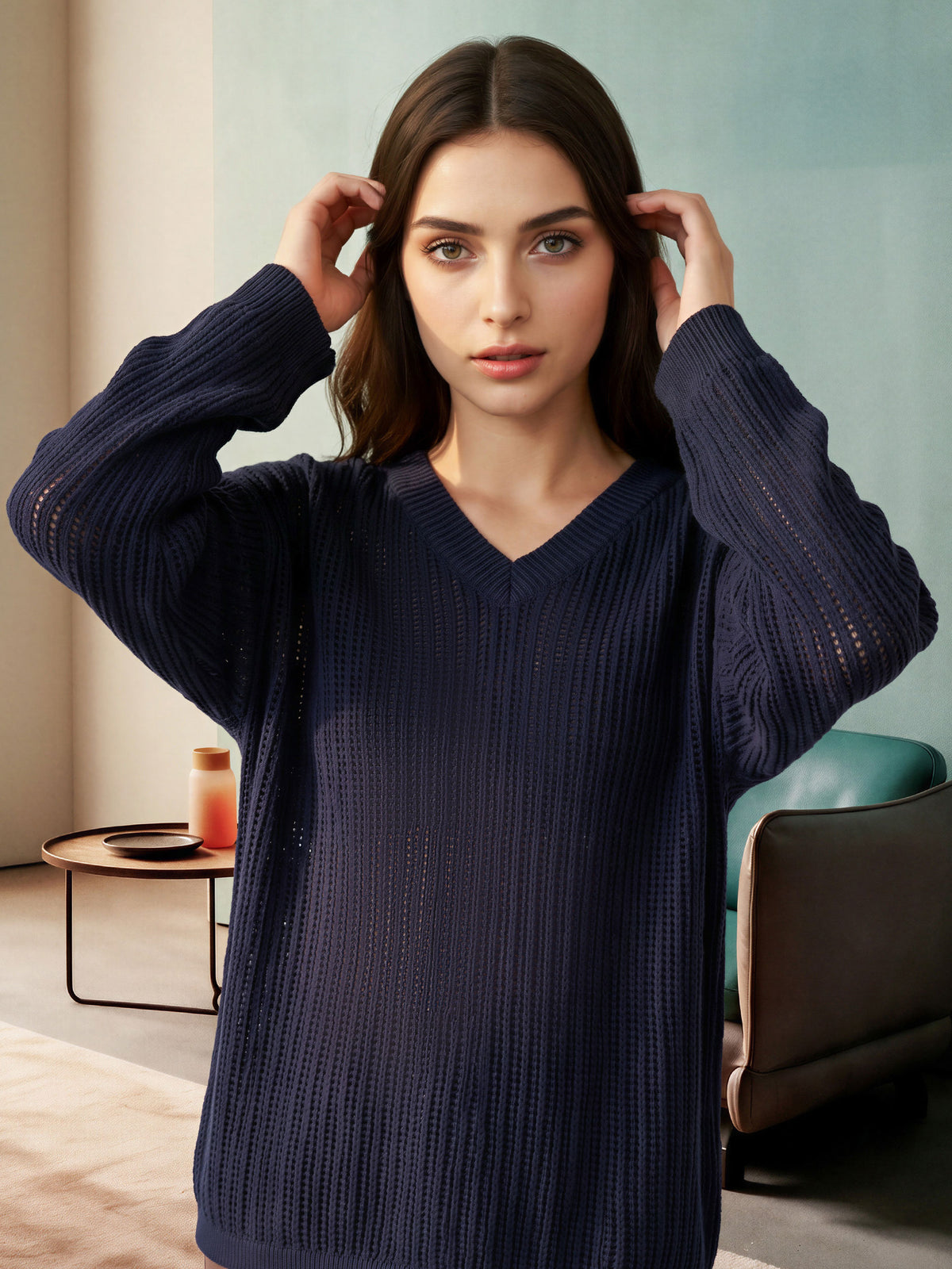 V-Neck Knit Sweater