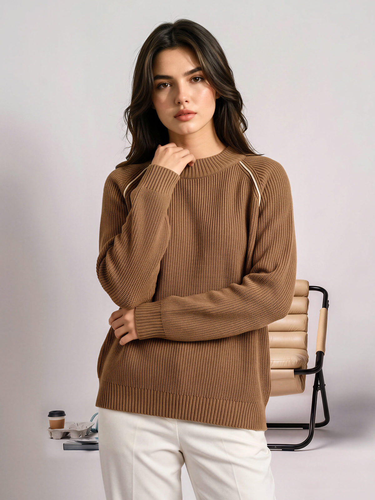 Piped Woolen Sweater