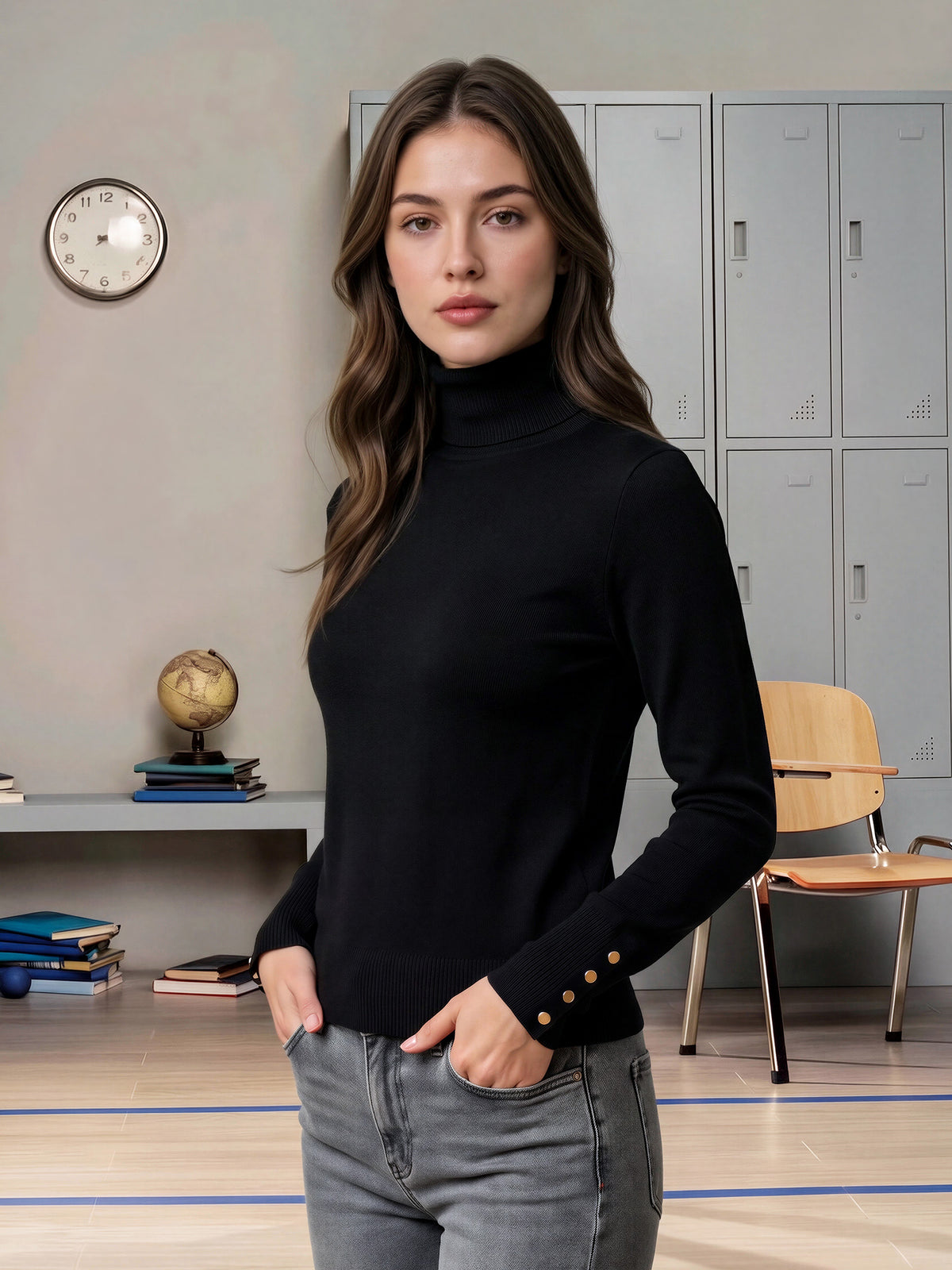 High-Neck Woolen Sweater