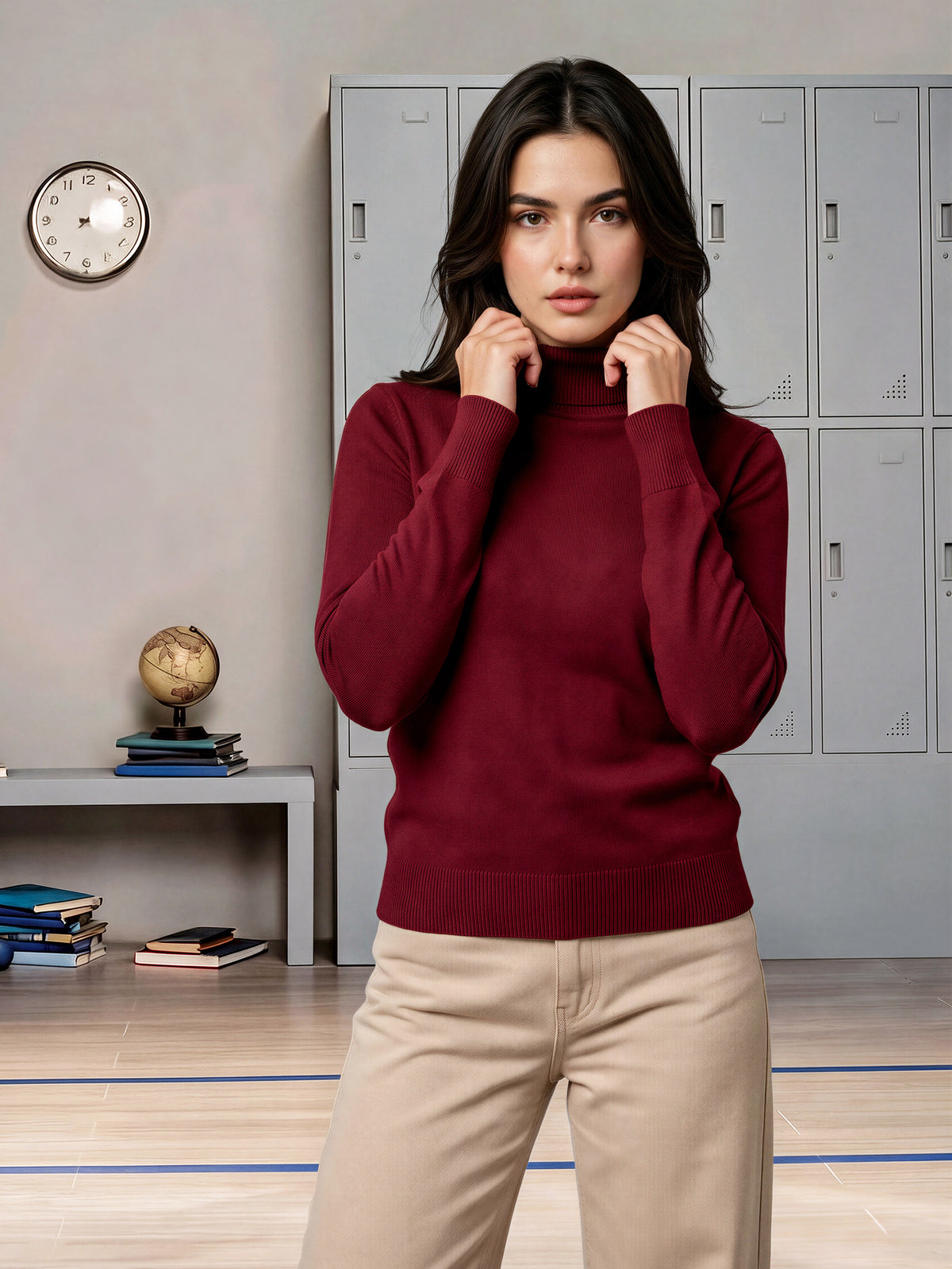 High-Neck Woolen Sweater