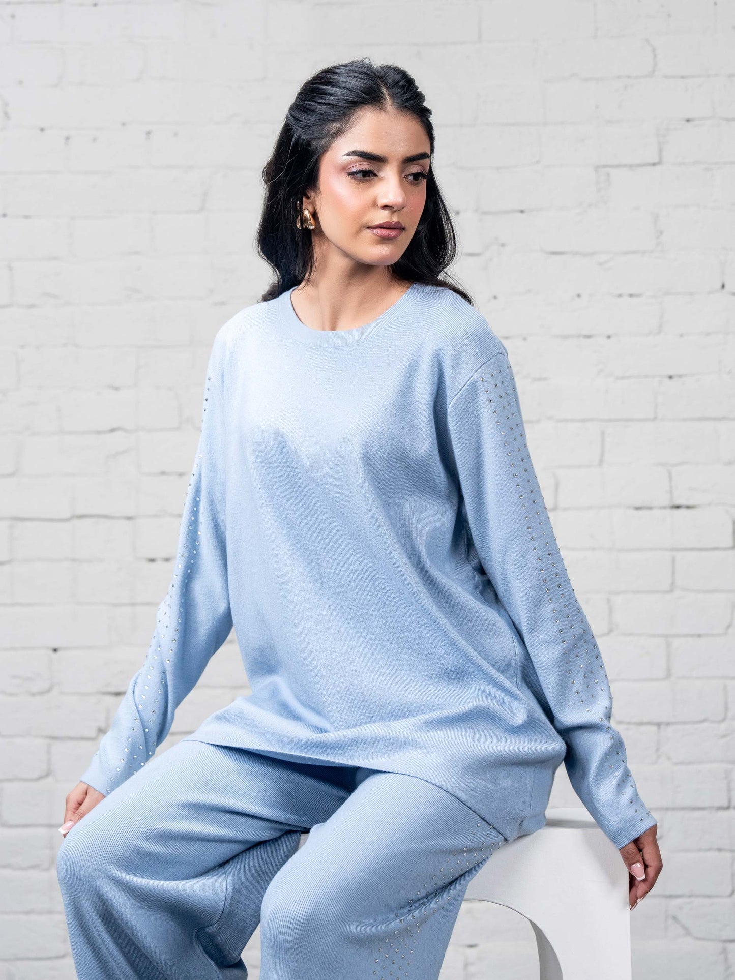 Knitted Co-ord Set- Embellished