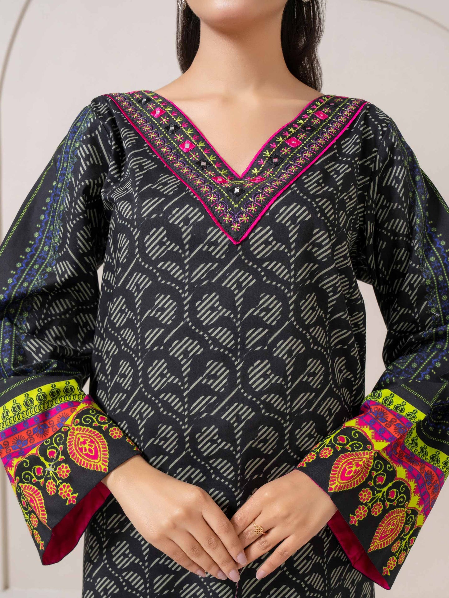 Cambric Shirt-Embroidered (Pret)