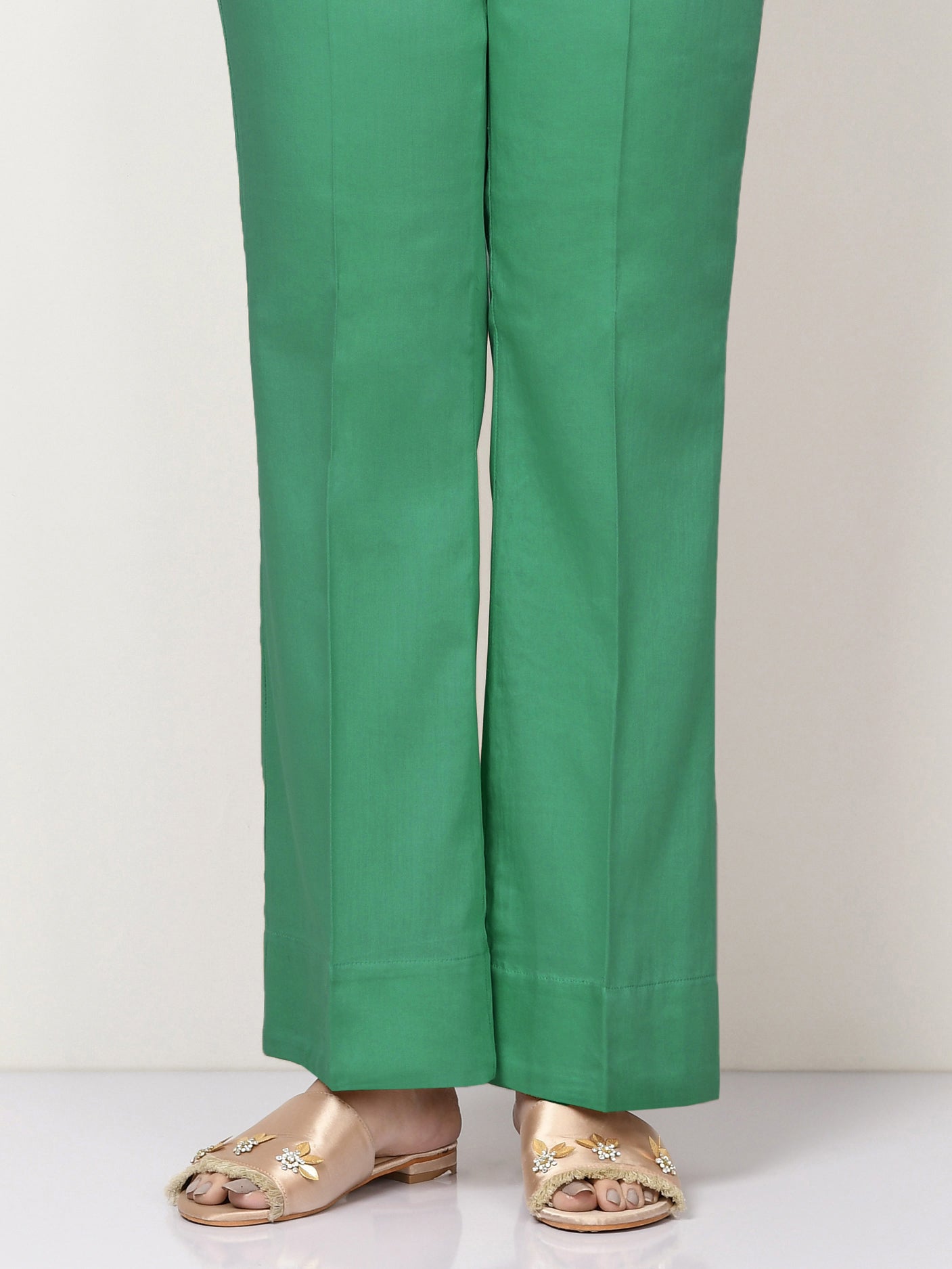 Unstitched Cambric Trouser - Pearl Green