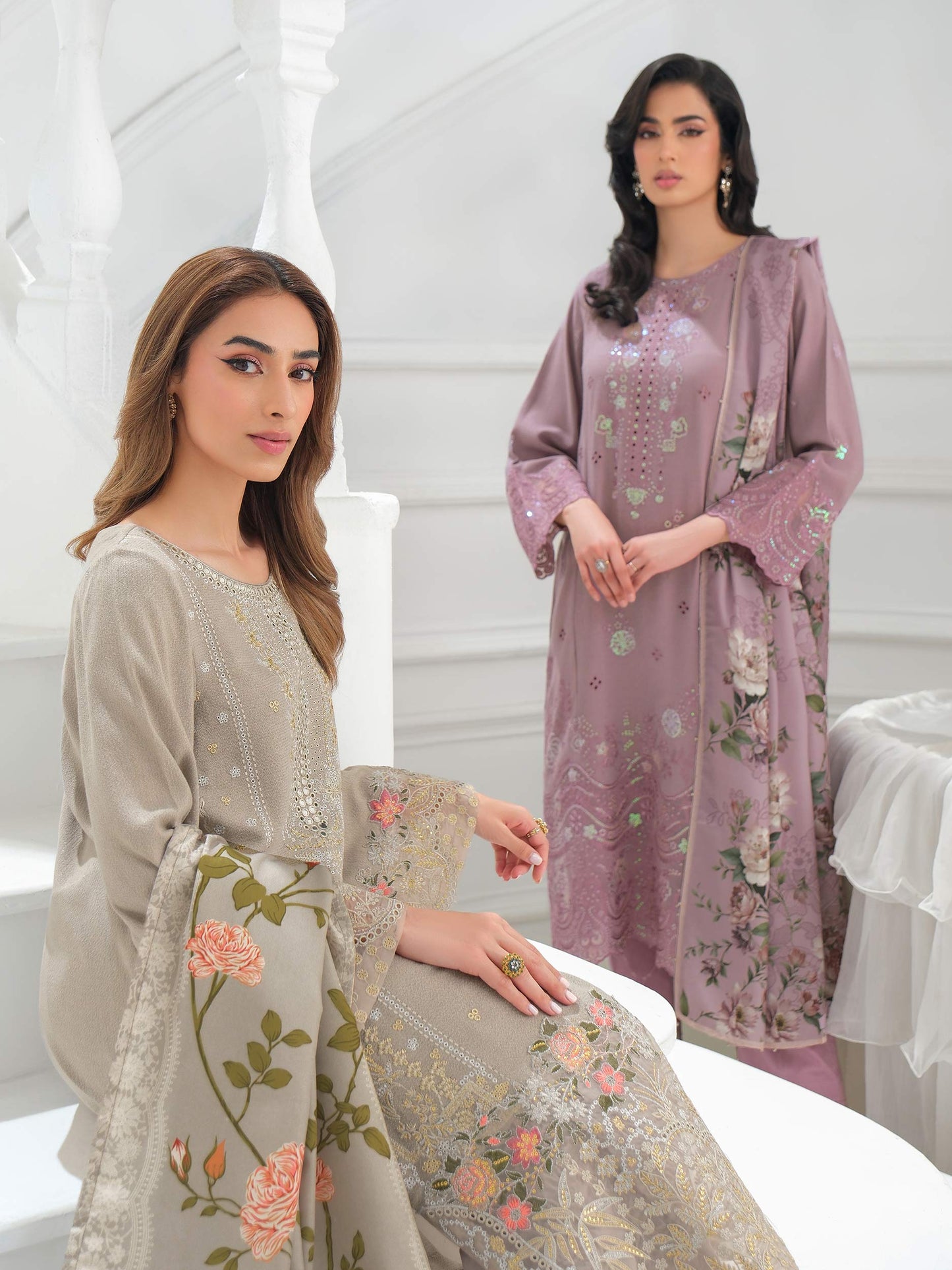 3 Piece Karandi Suit-Embroidered (Unstitched)