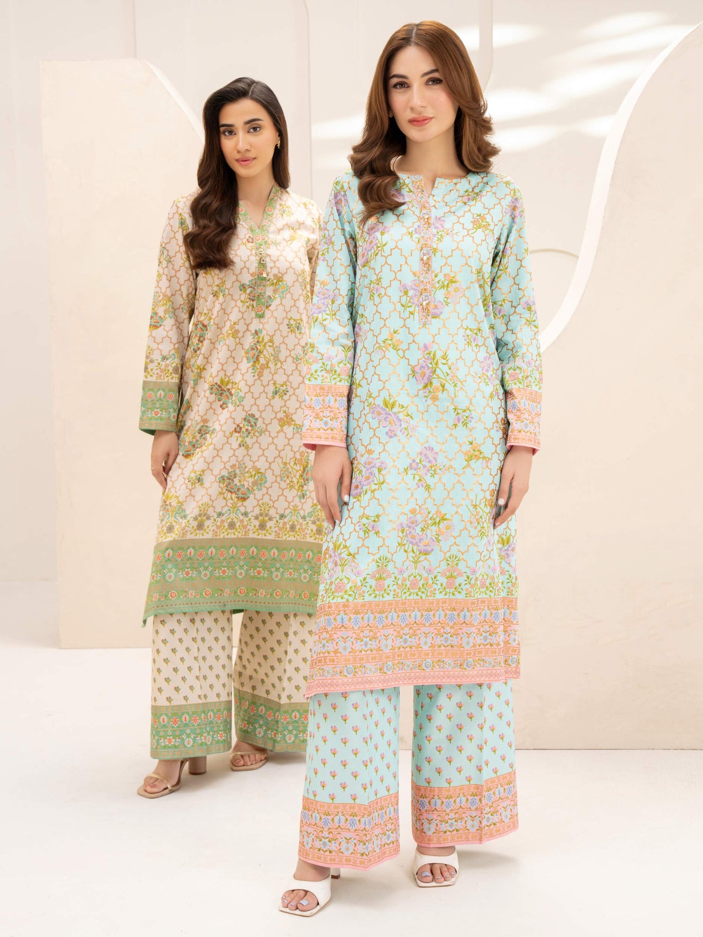 2 Piece Paste Print-Suit (Unstitched)