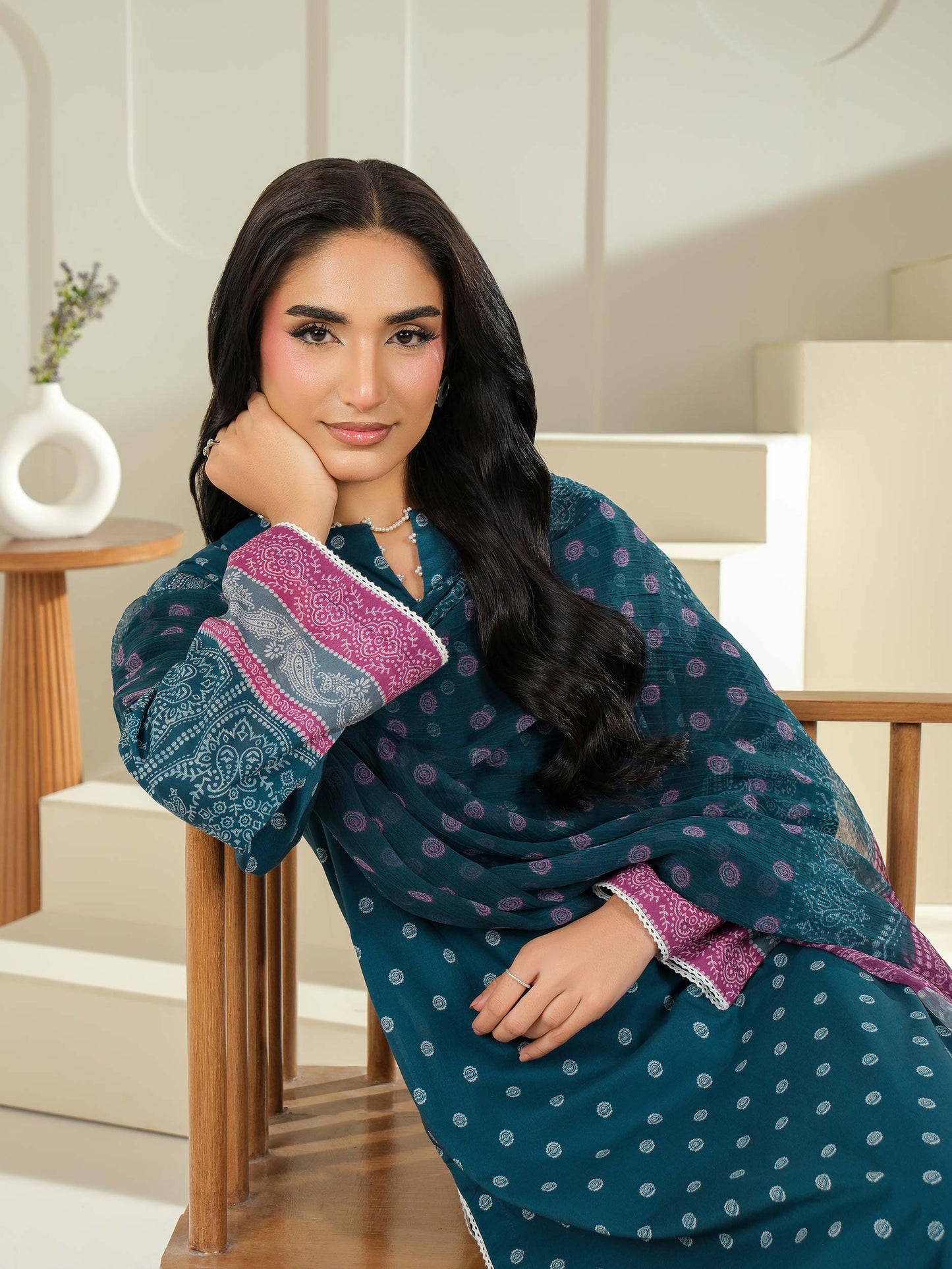 3 Piece Cambric Suit-Printed (Unstitched)