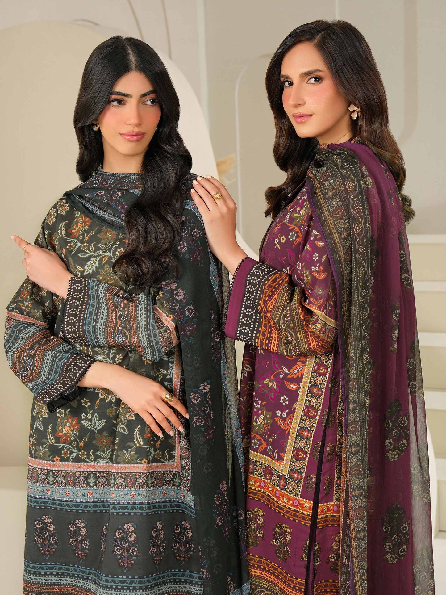 3 Piece Cambric Suit-Printed (Unstitched)