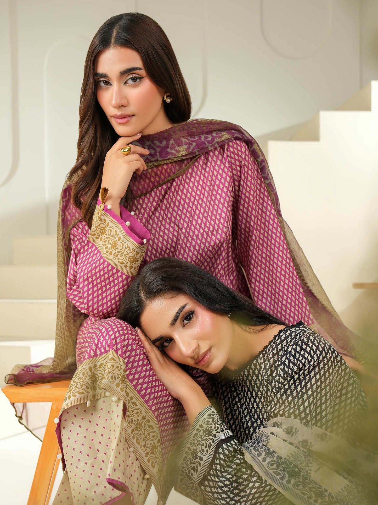 3 Piece Cambric Suit-Printed (Unstitched)