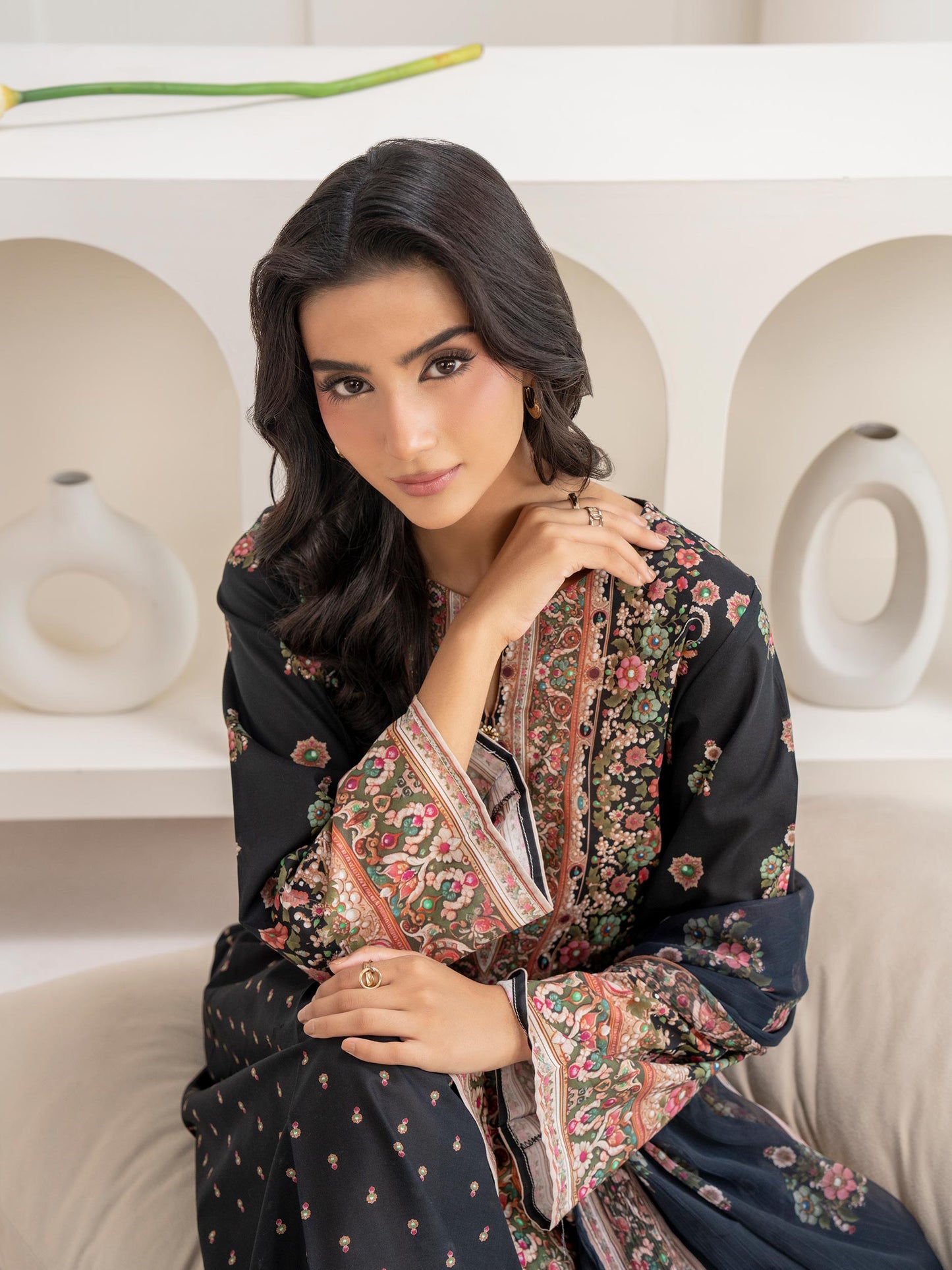 3 Piece Cambric Suit-Printed (Unstitched)