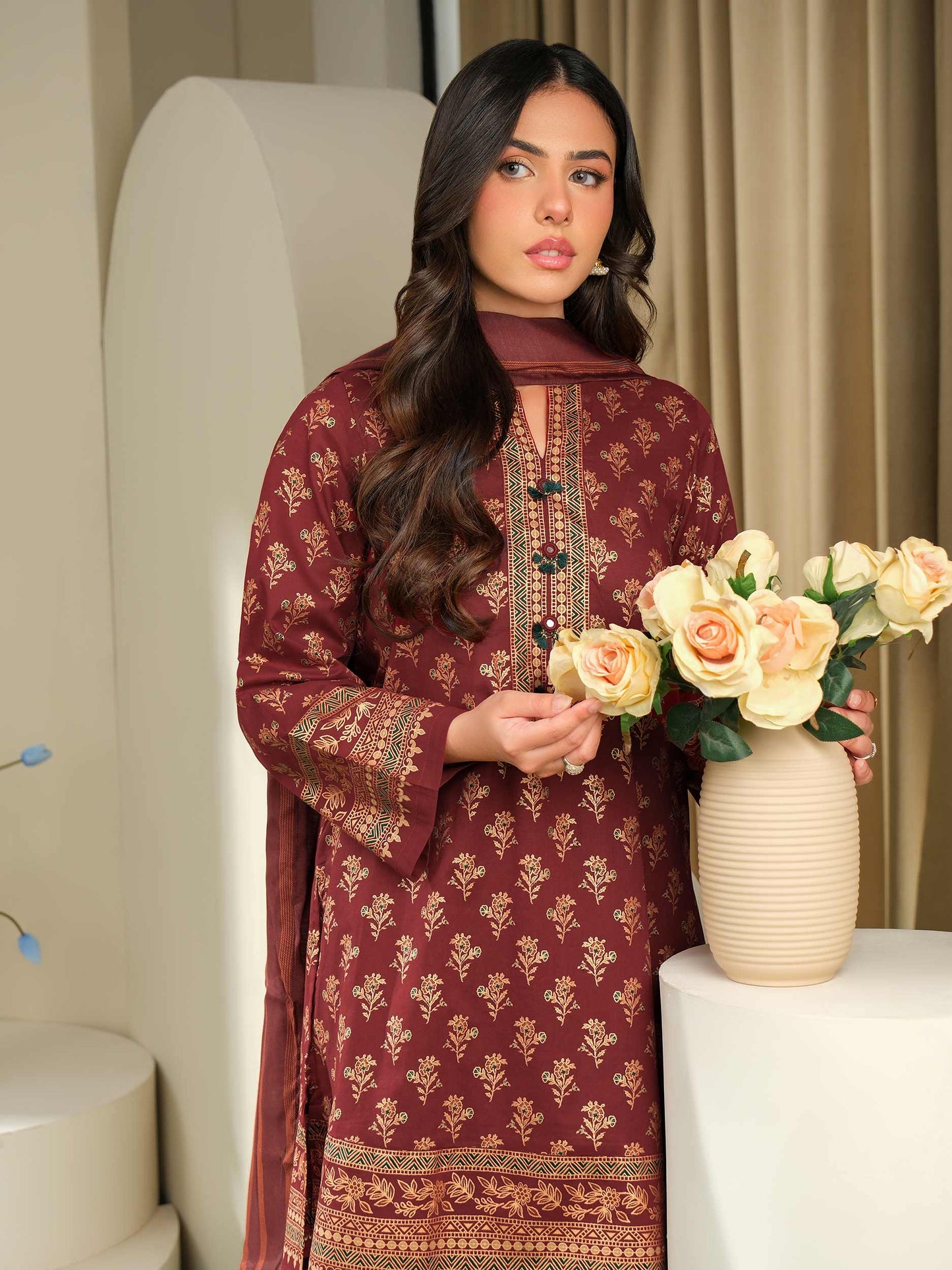 3 Piece Lawn Suit-Paste Print (Unstitched)