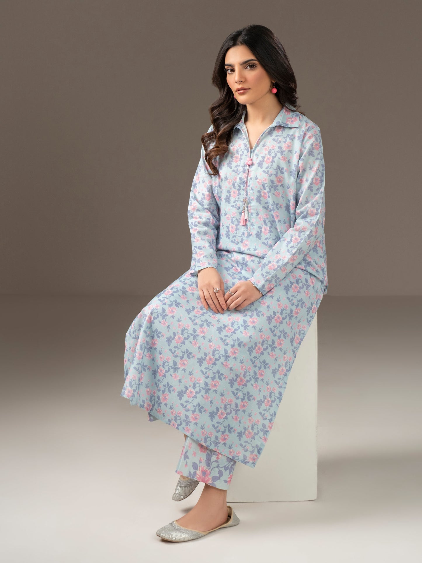 2 Piece Khaddar Suit-Printed (Unstitched)