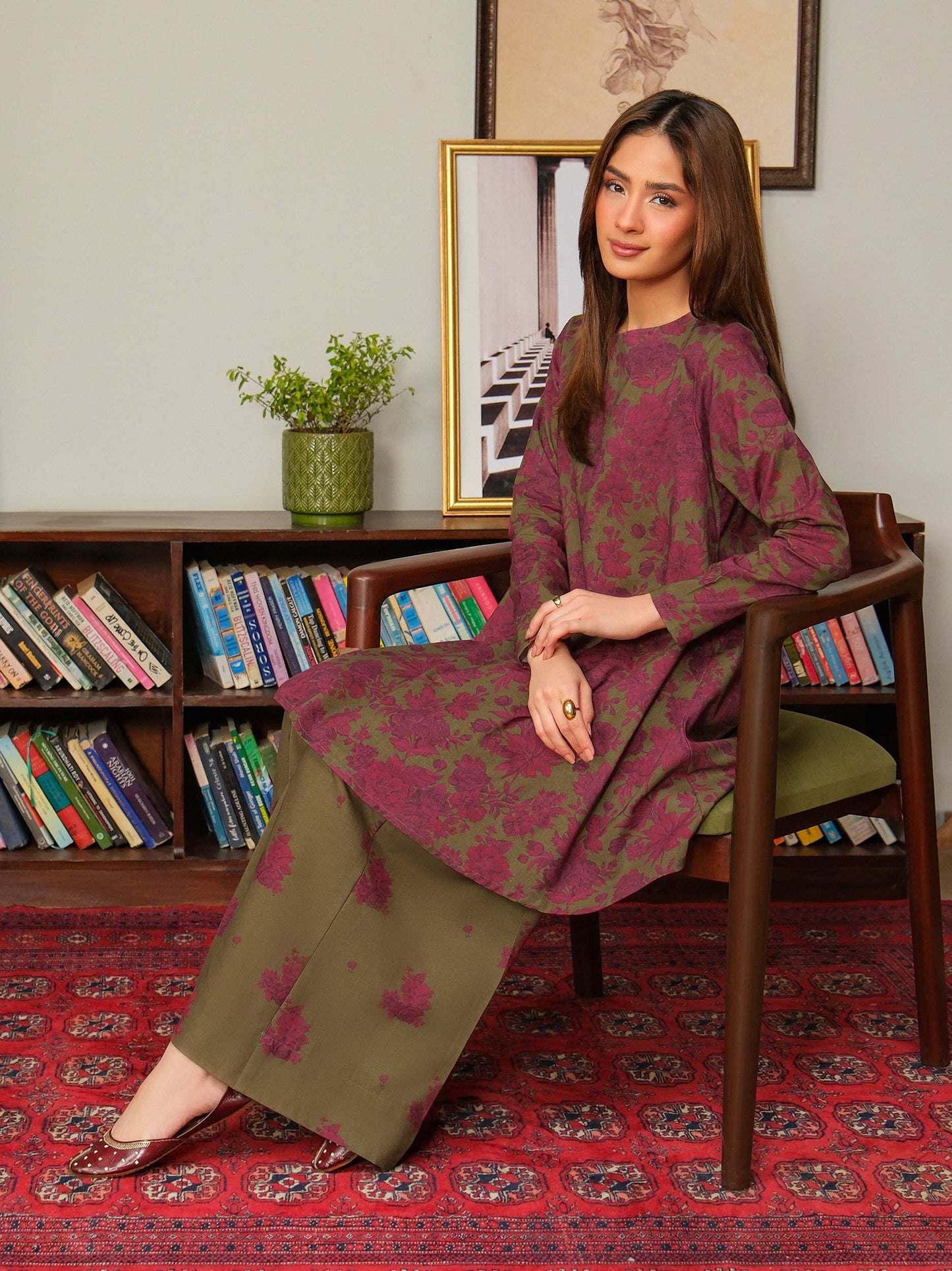 2 Piece Khaddar Suit-Printed (Unstitched)