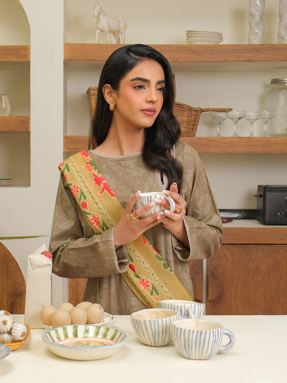 2 Piece Khaddar Suit-Printed (Unstitched)