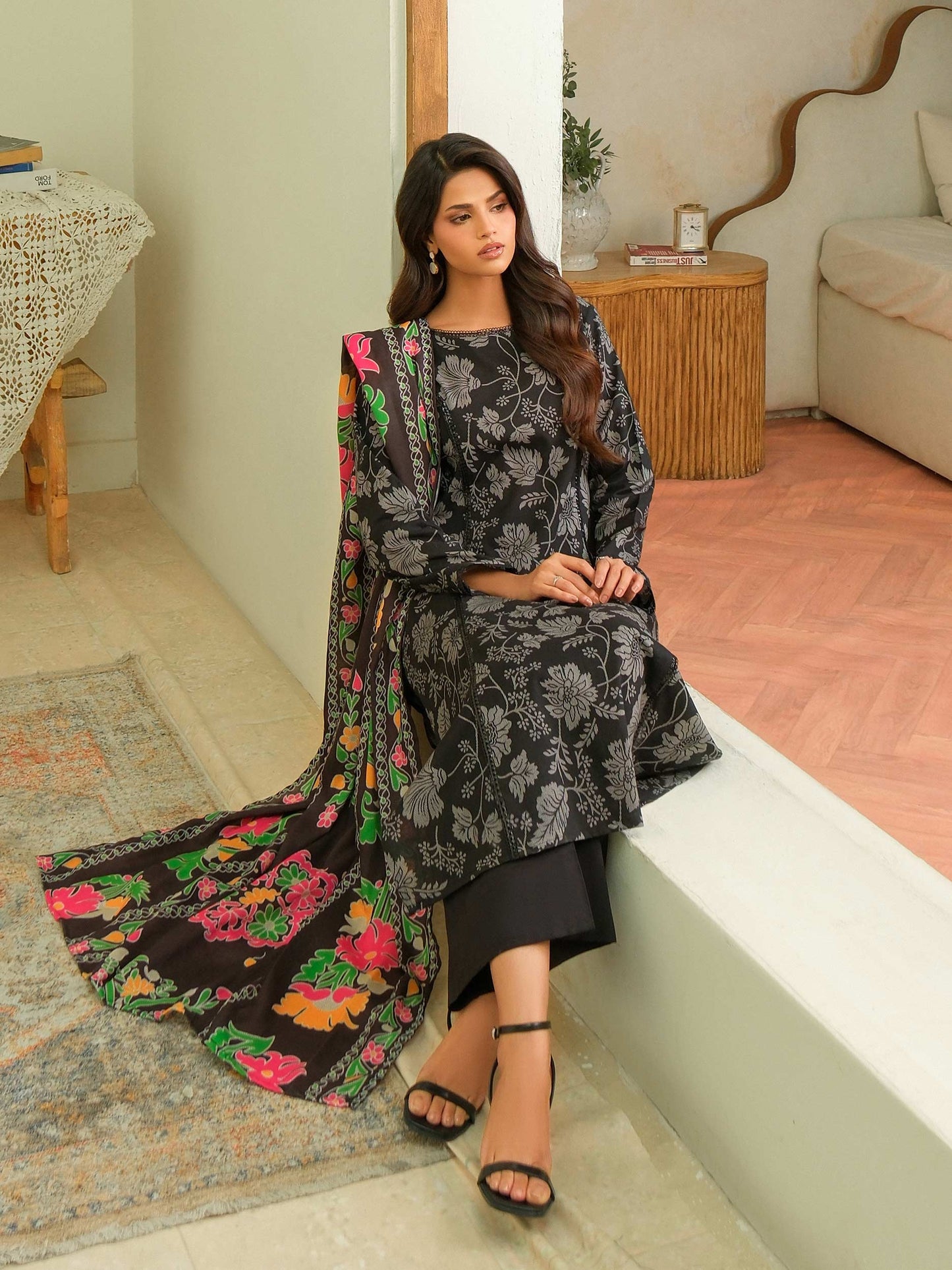 2 Piece Khaddar Suit-Printed (Unstitched)