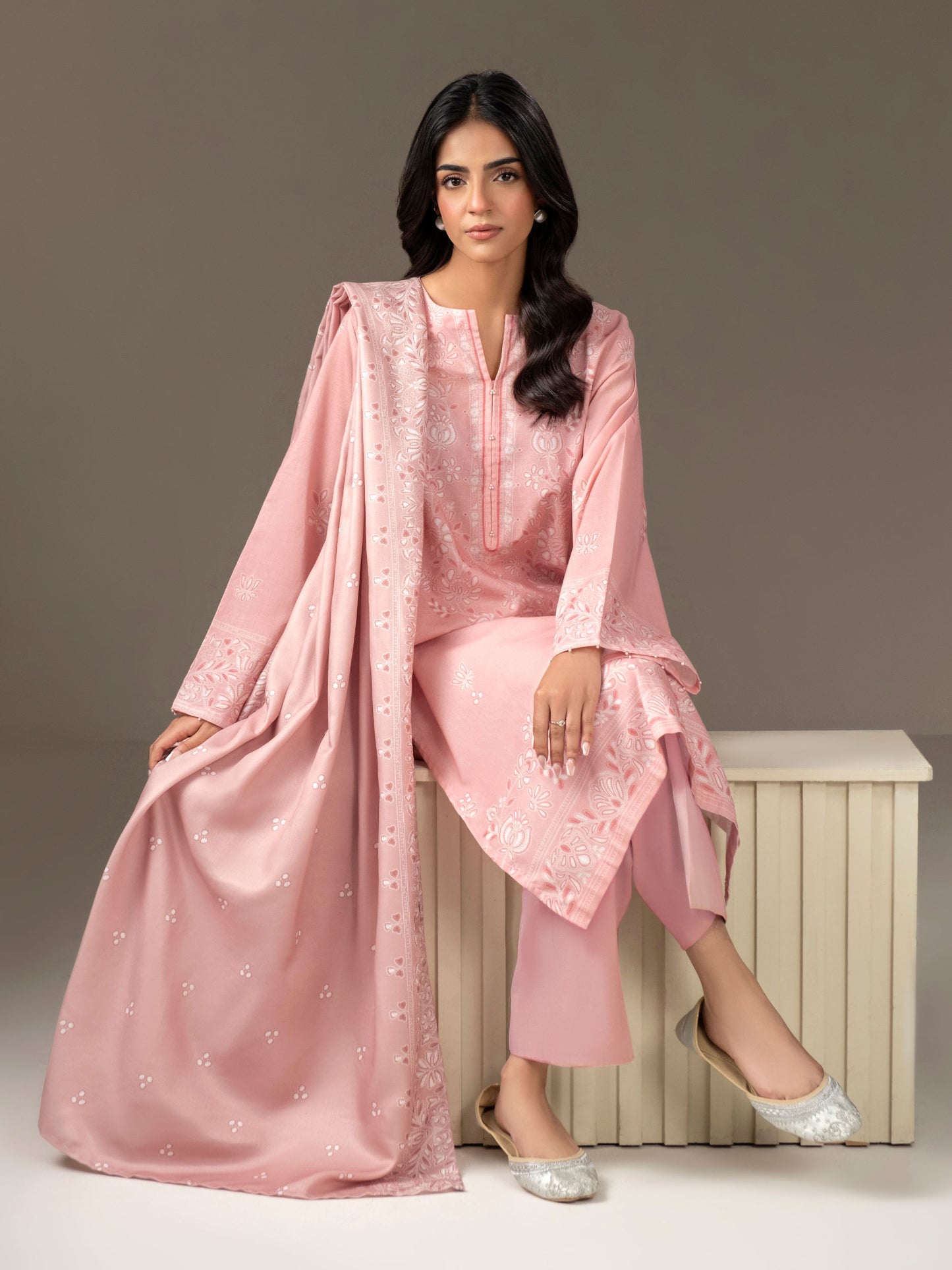 2 Piece Khaddar Suit-Printed (Unstitched)