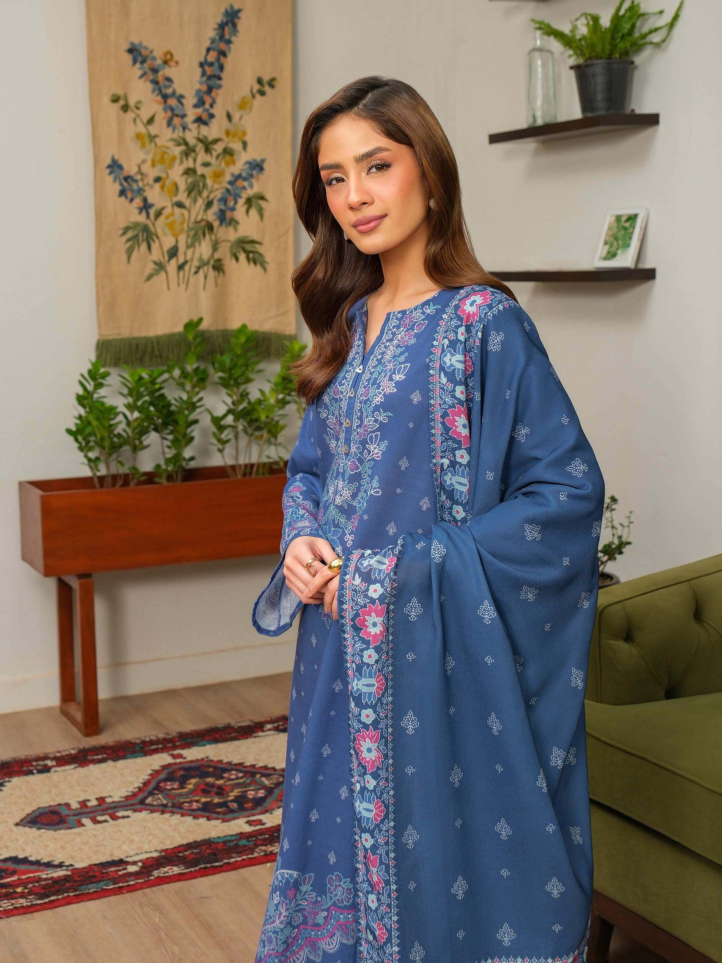 3 Piece Khaddar Suit-Printed (Unstitched)