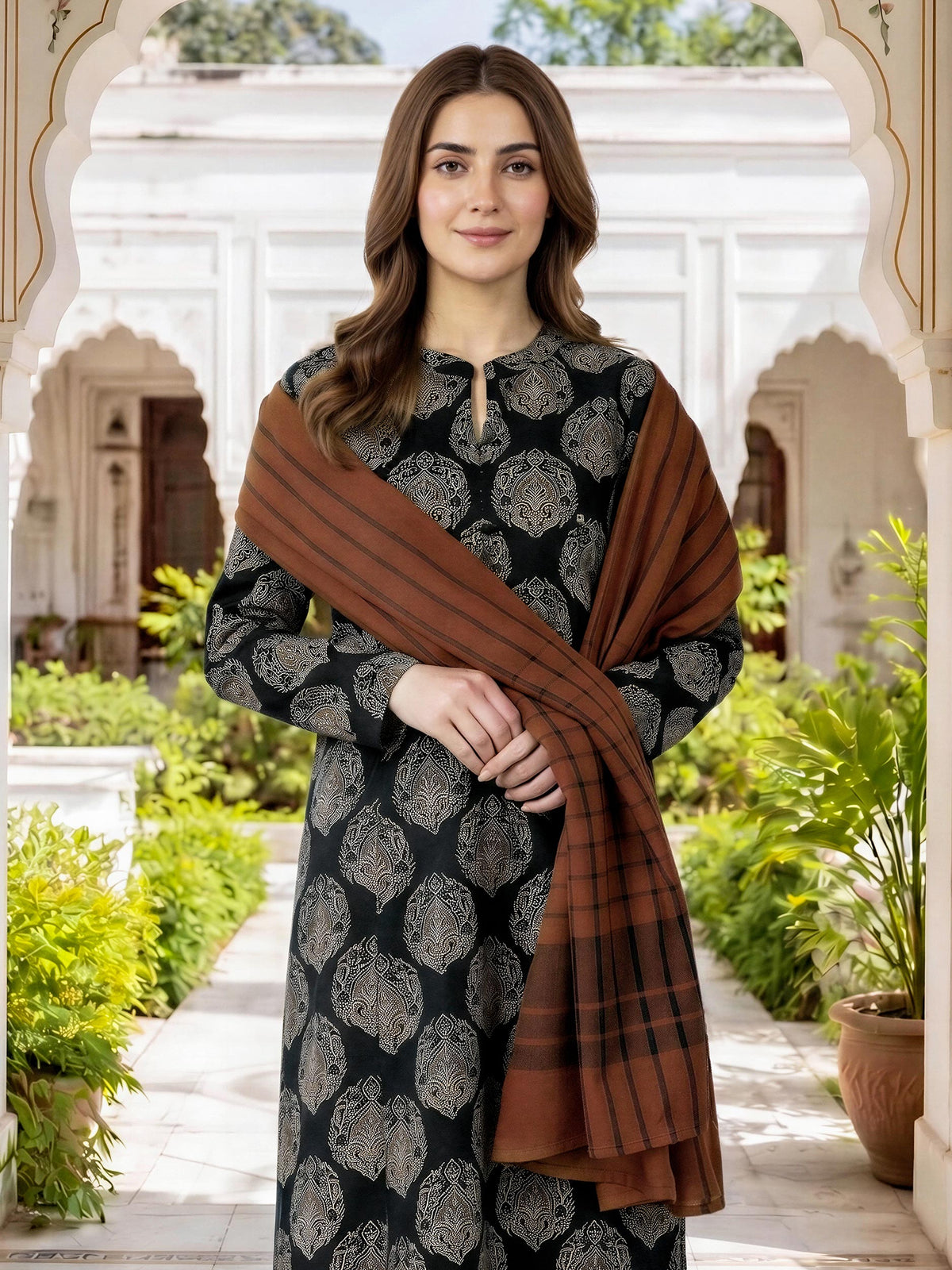 3 Piece Khaddar Suit (Unstitched)