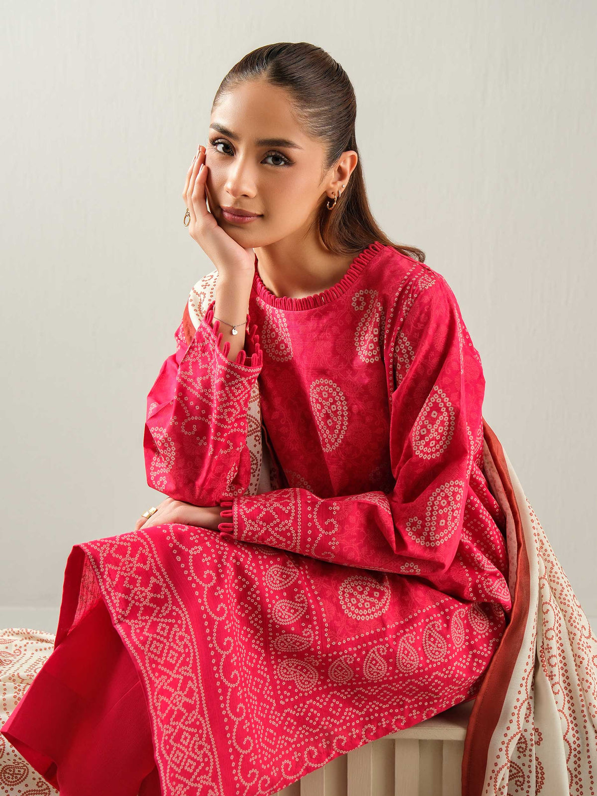 2 Piece Slub Khaddar Paste Suit (Unstitched)