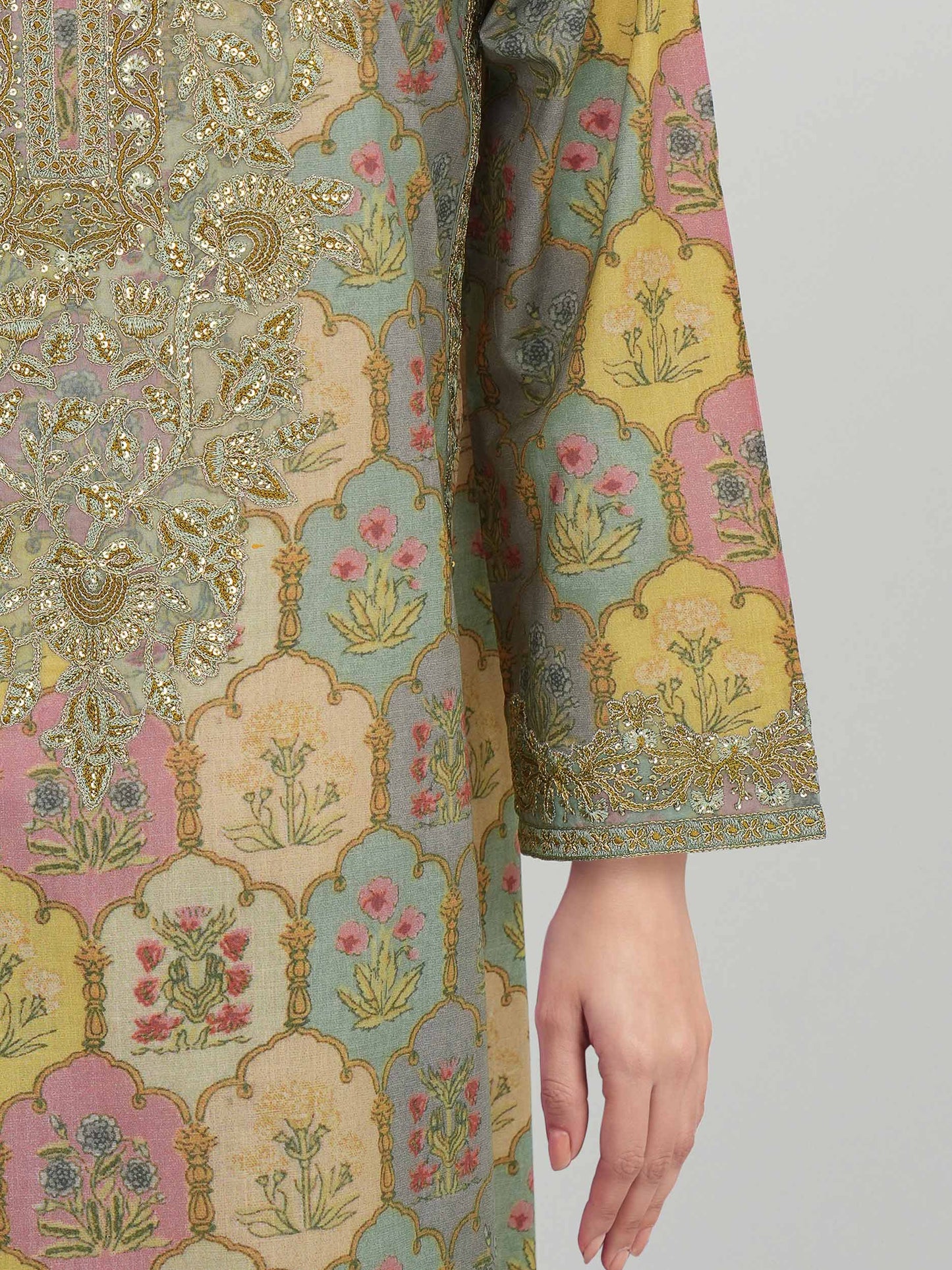 3 Piece Lawn Slub Suit-Embroidered (Unstitched)