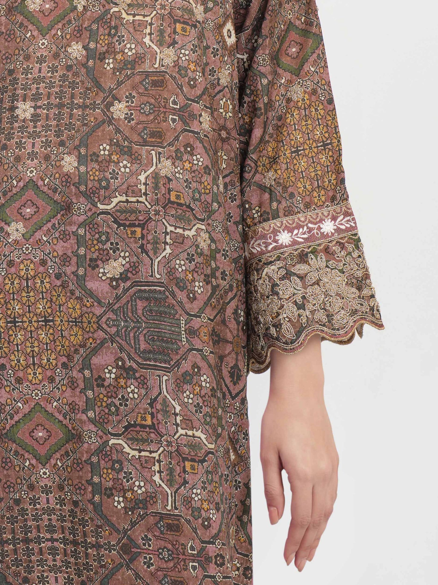 3 Piece Lawn Slub Suit-Embroidered (Unstitched)