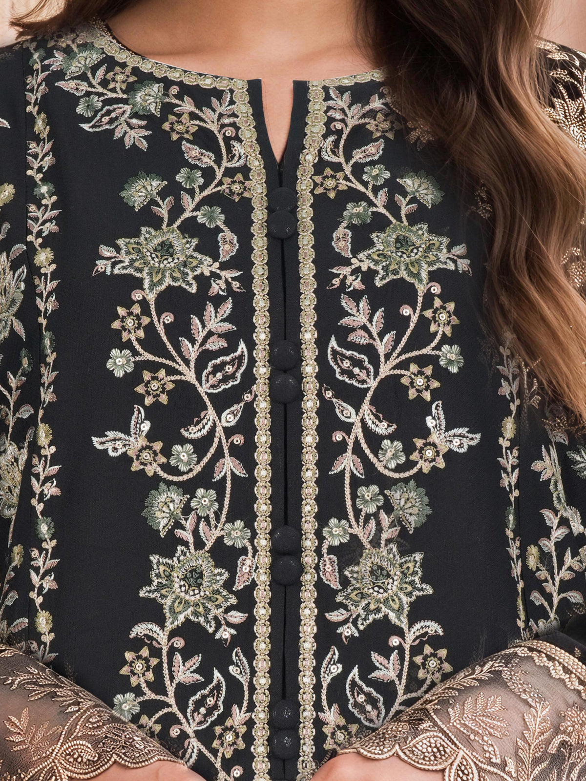 3 Piece Viscose Dobby Suit- Embroidered (Unstitched)