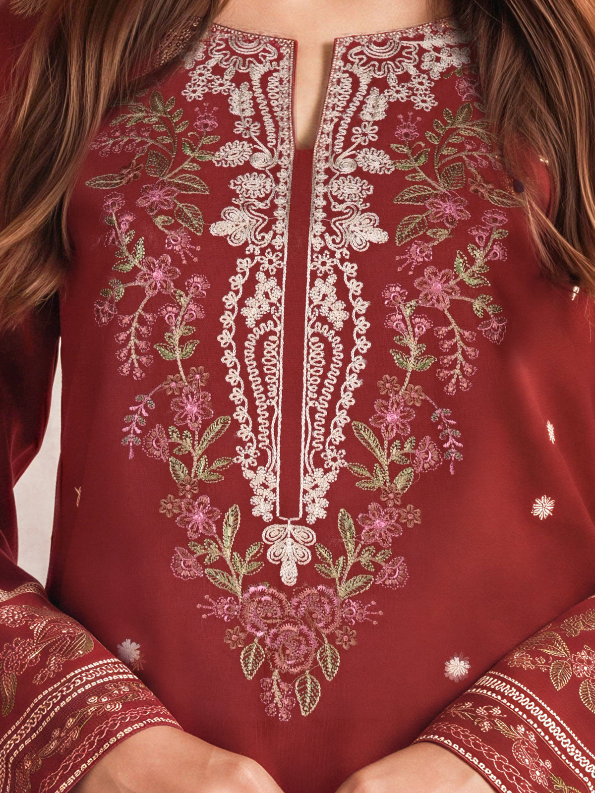 3 Piece Khaddar Suit- Embroidered (Unstitched)