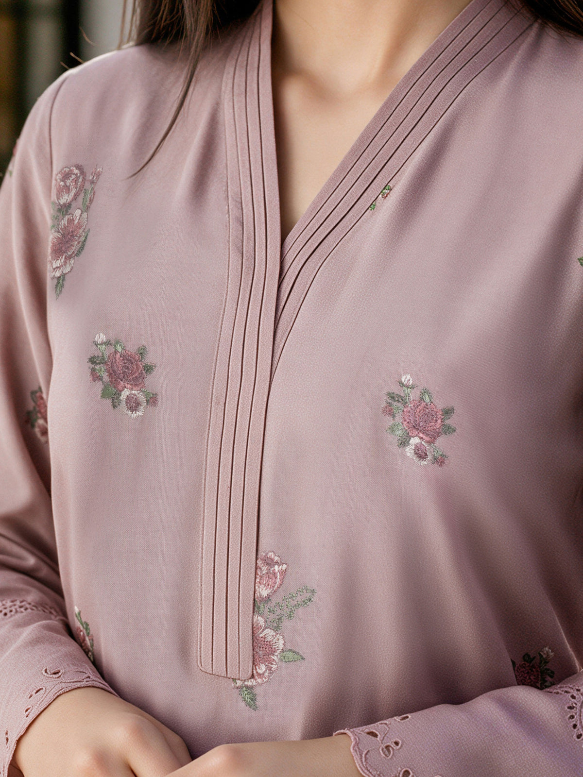 3 Piece Viscose Dobby Suit- Embroidered (Unstitched)