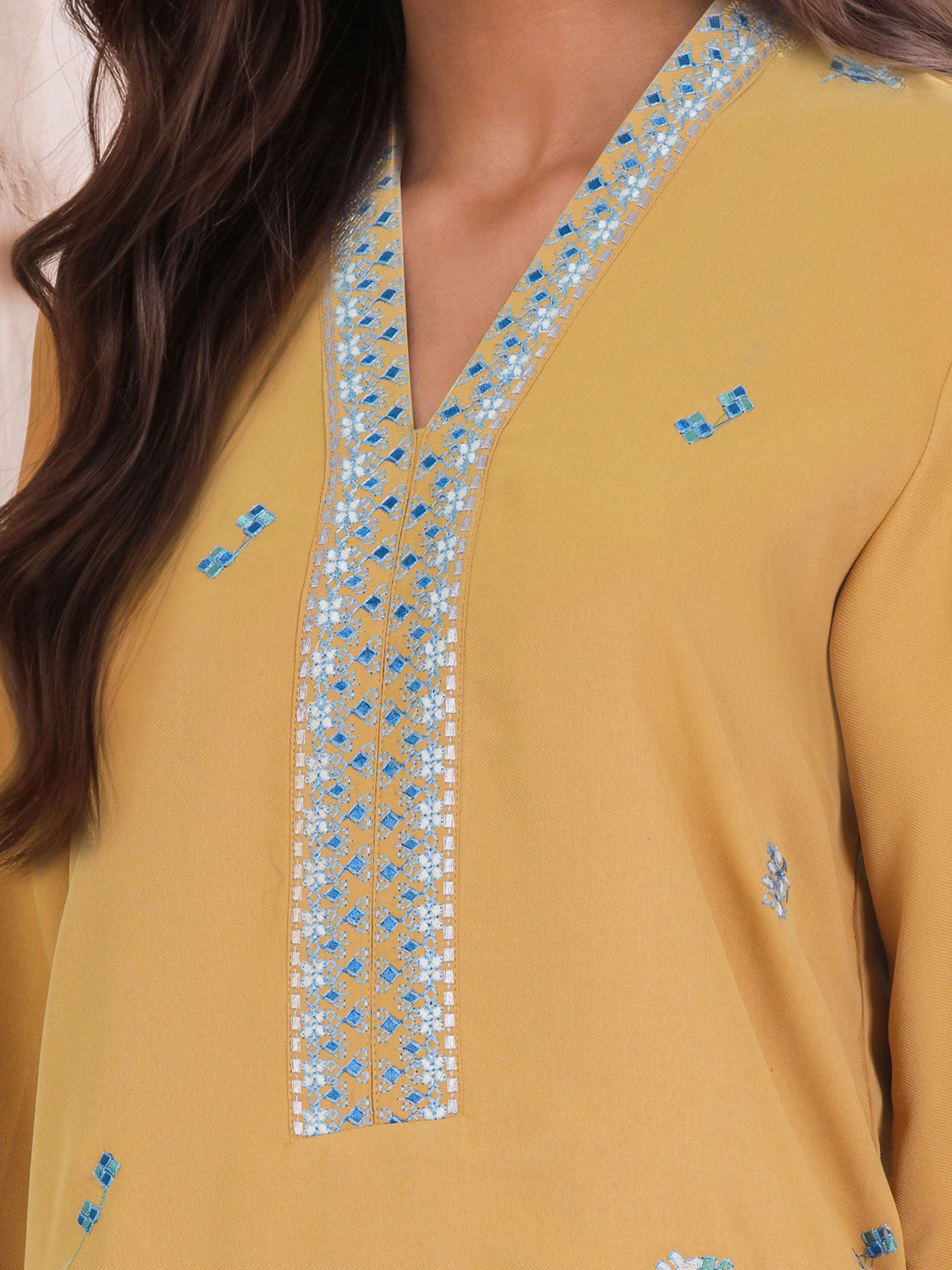 3 Piece Poly Marina Suit- Embroidered (Unstitched)