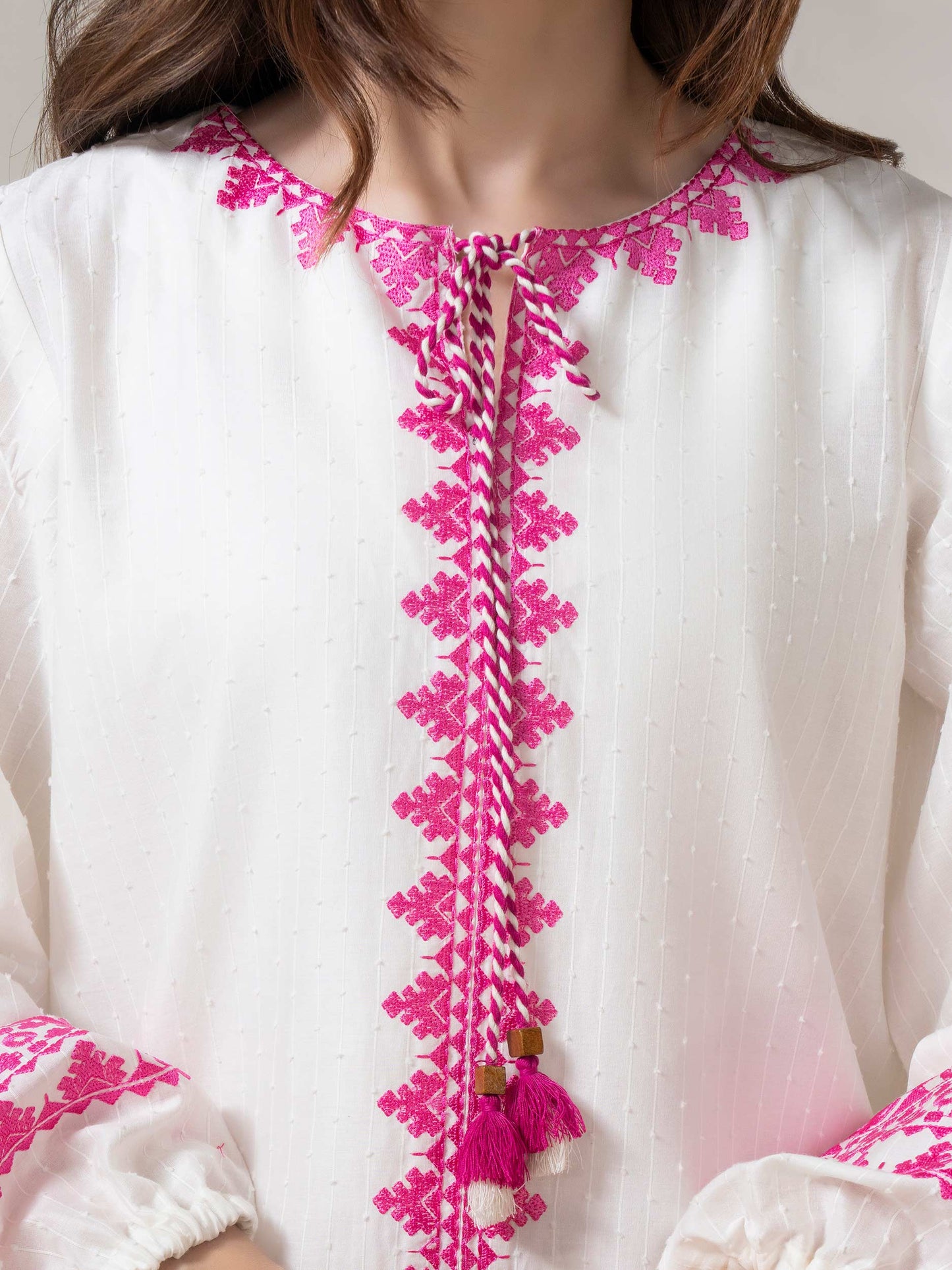 Cambric Embroidered Top (Pret)
