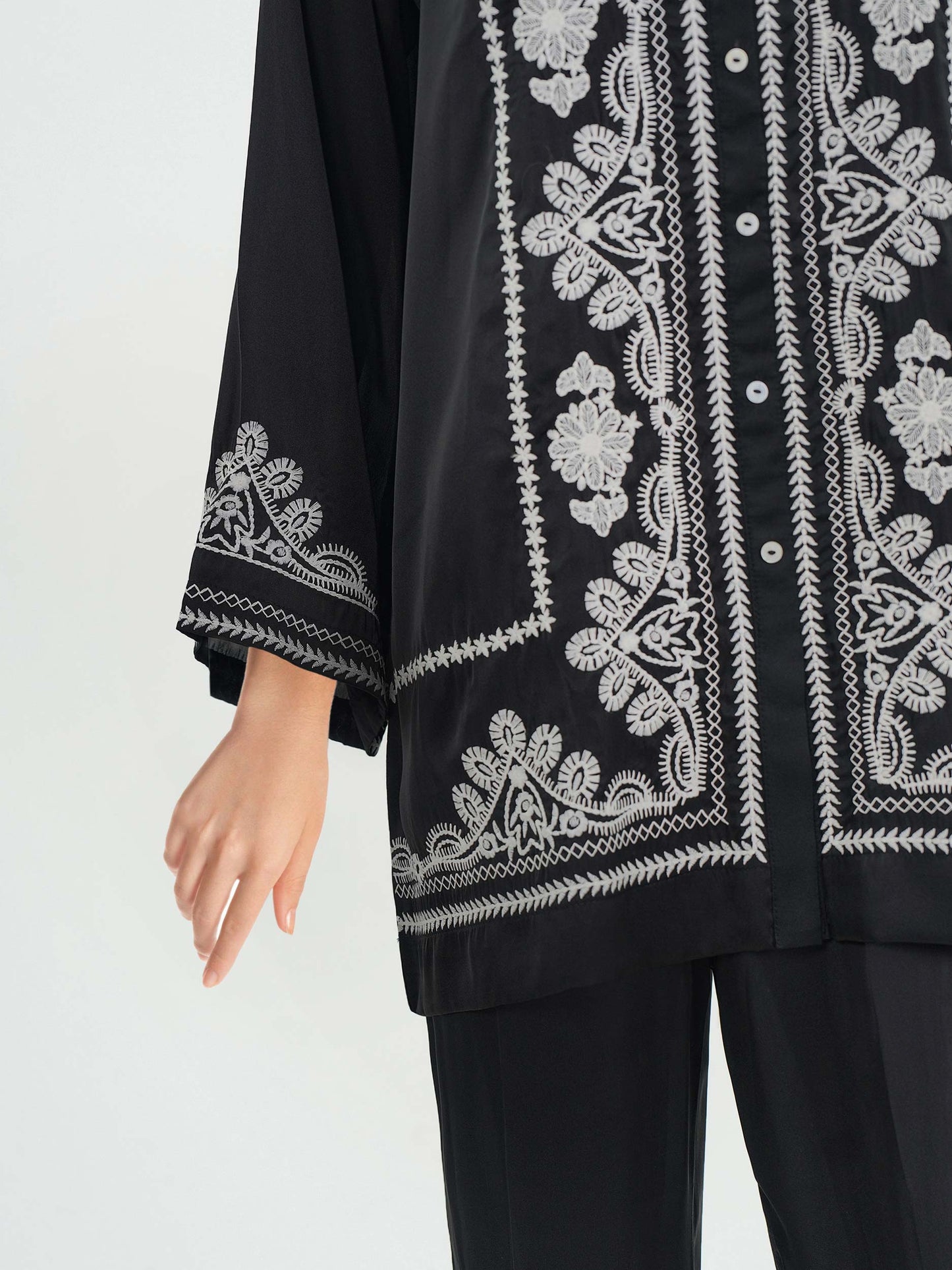 Silk Co-ord Set- Embroidered